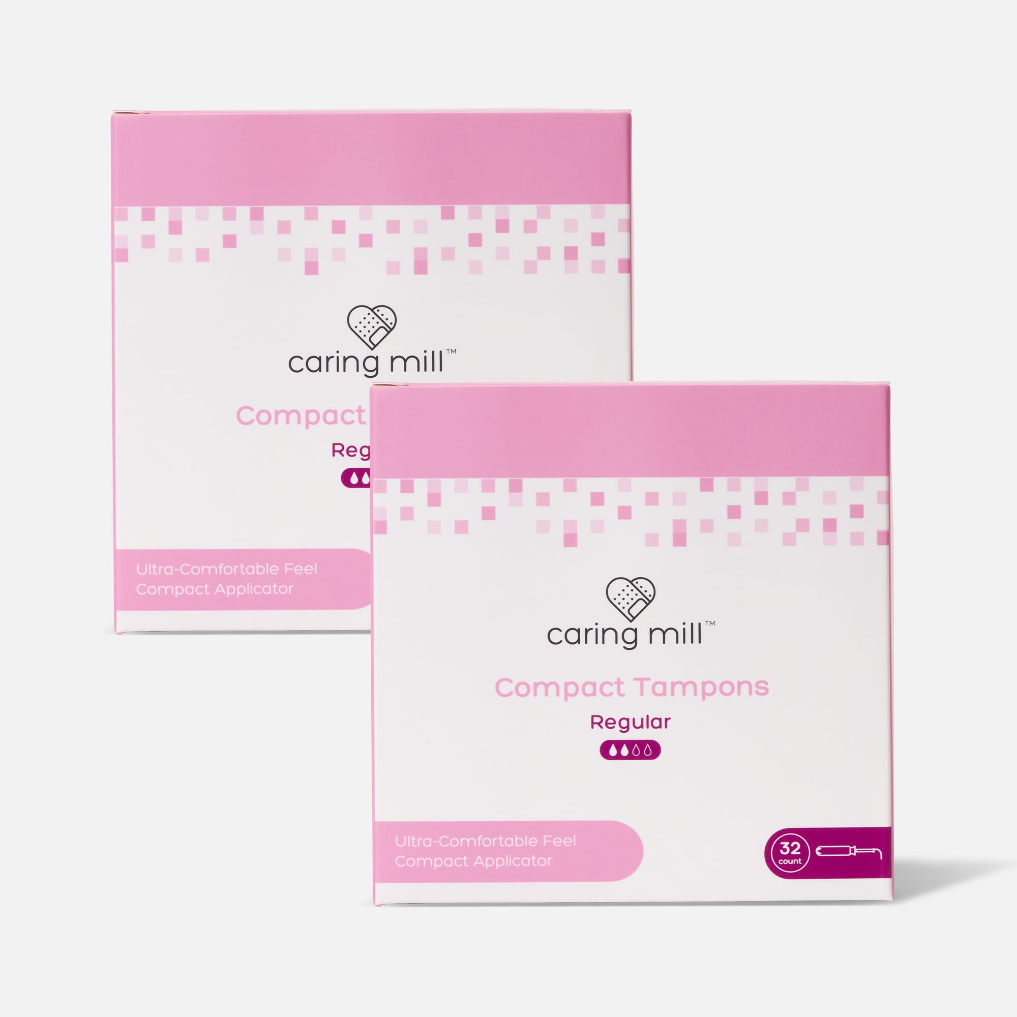 Caring Mill™ Regular Compact Tampons, 32 ct. (2-Pack), , large