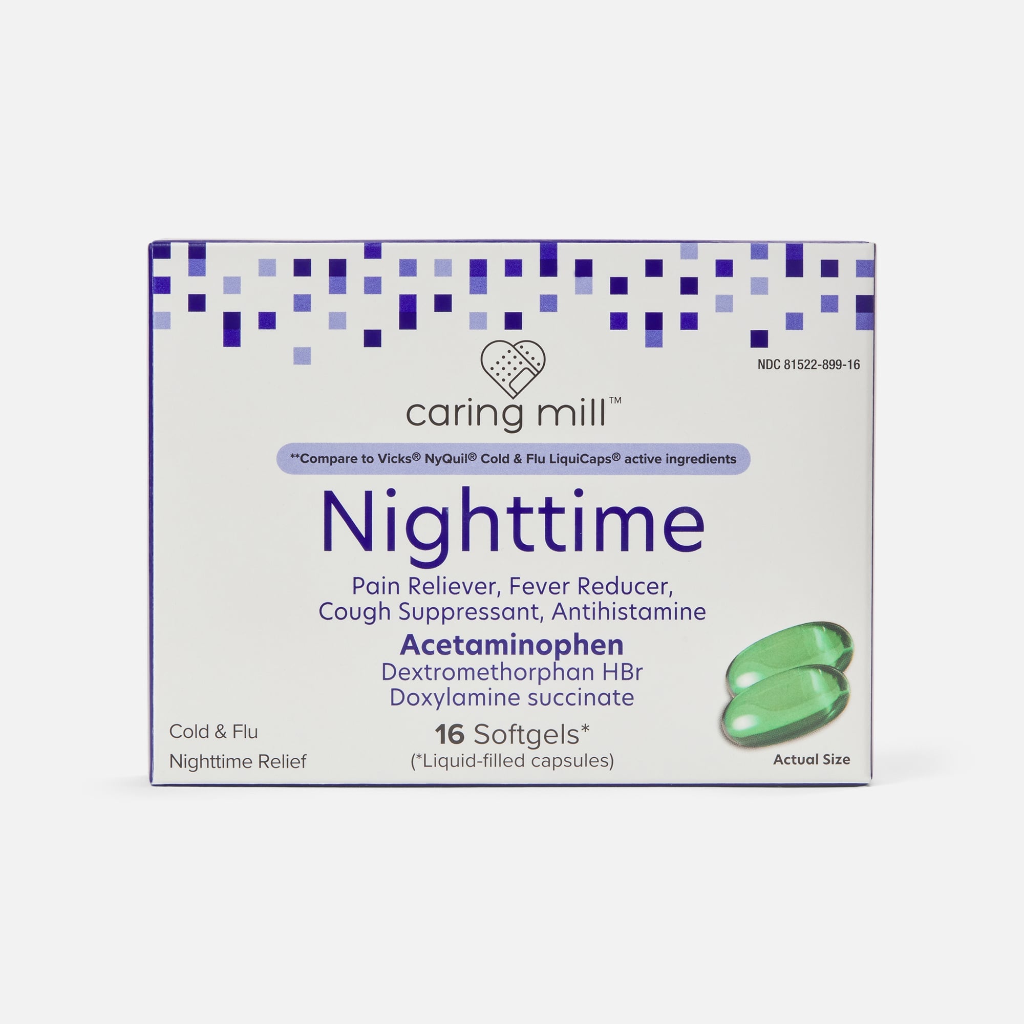 Caring Mill™ Nighttime Cold & Flu Relief Softgels, 16 ct., , large