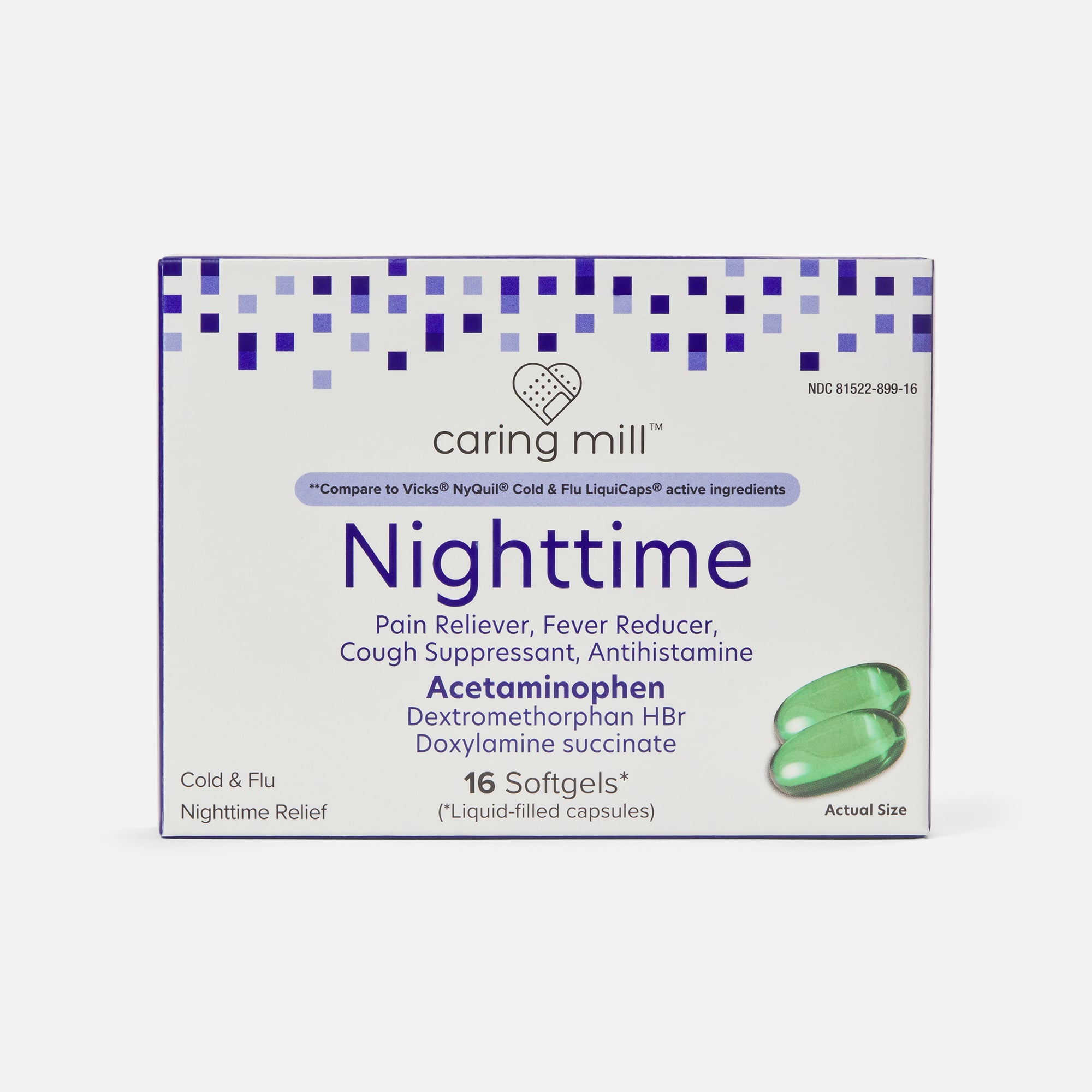 Caring Mill™ Nighttime Cold & Flu Relief Softgels, 16 ct., , large