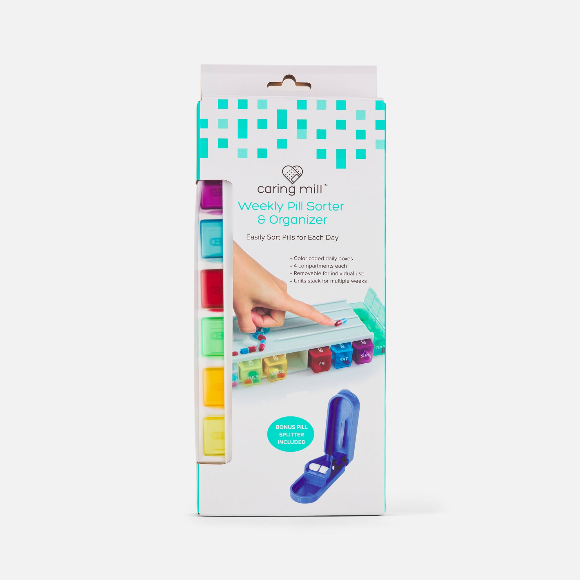 Caring Mill™ Weekly Pill Organizer with Sorter & Cutter, , large