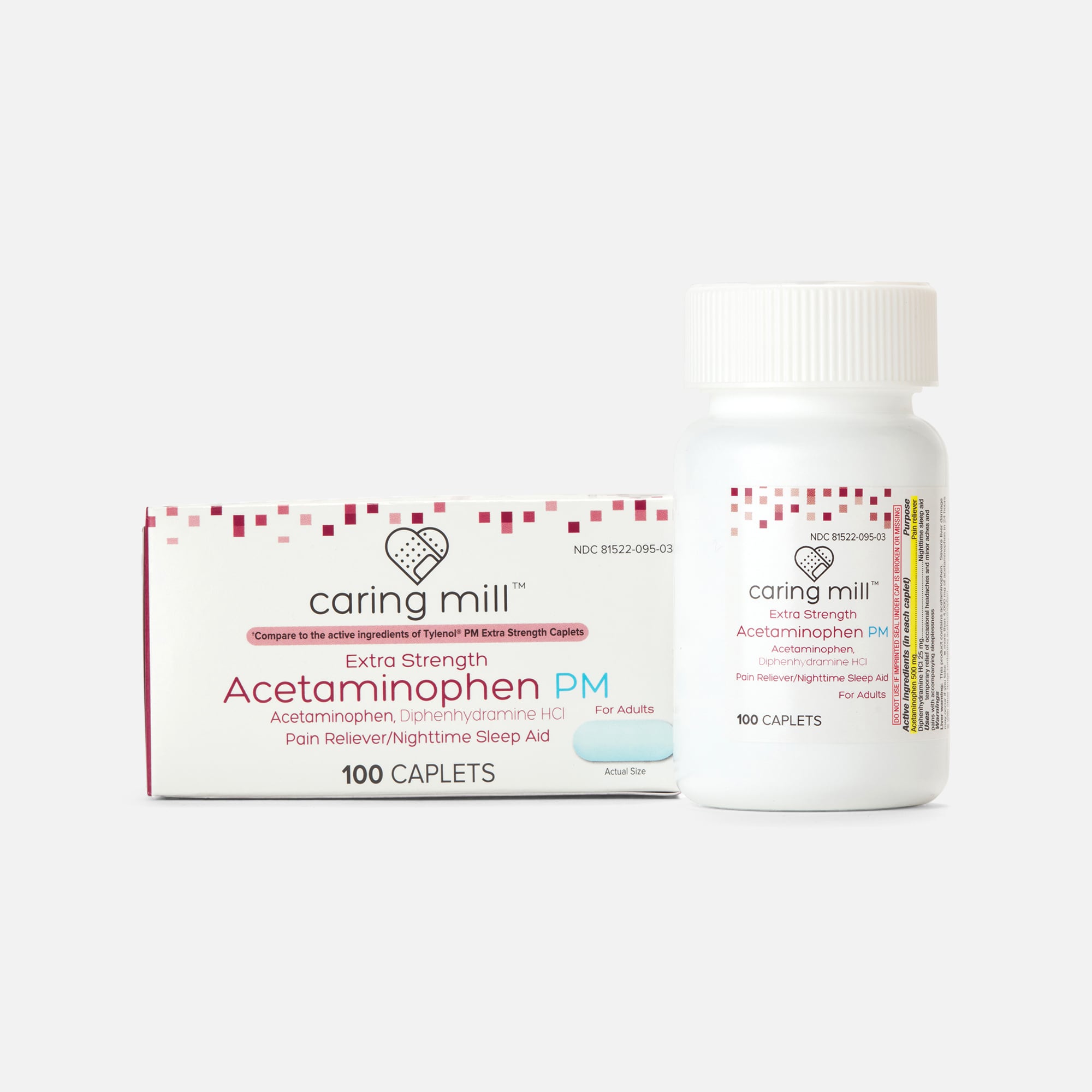 Caring Mill™ Extra Strength Acetaminophen PM Caplets, 100 ct., , large