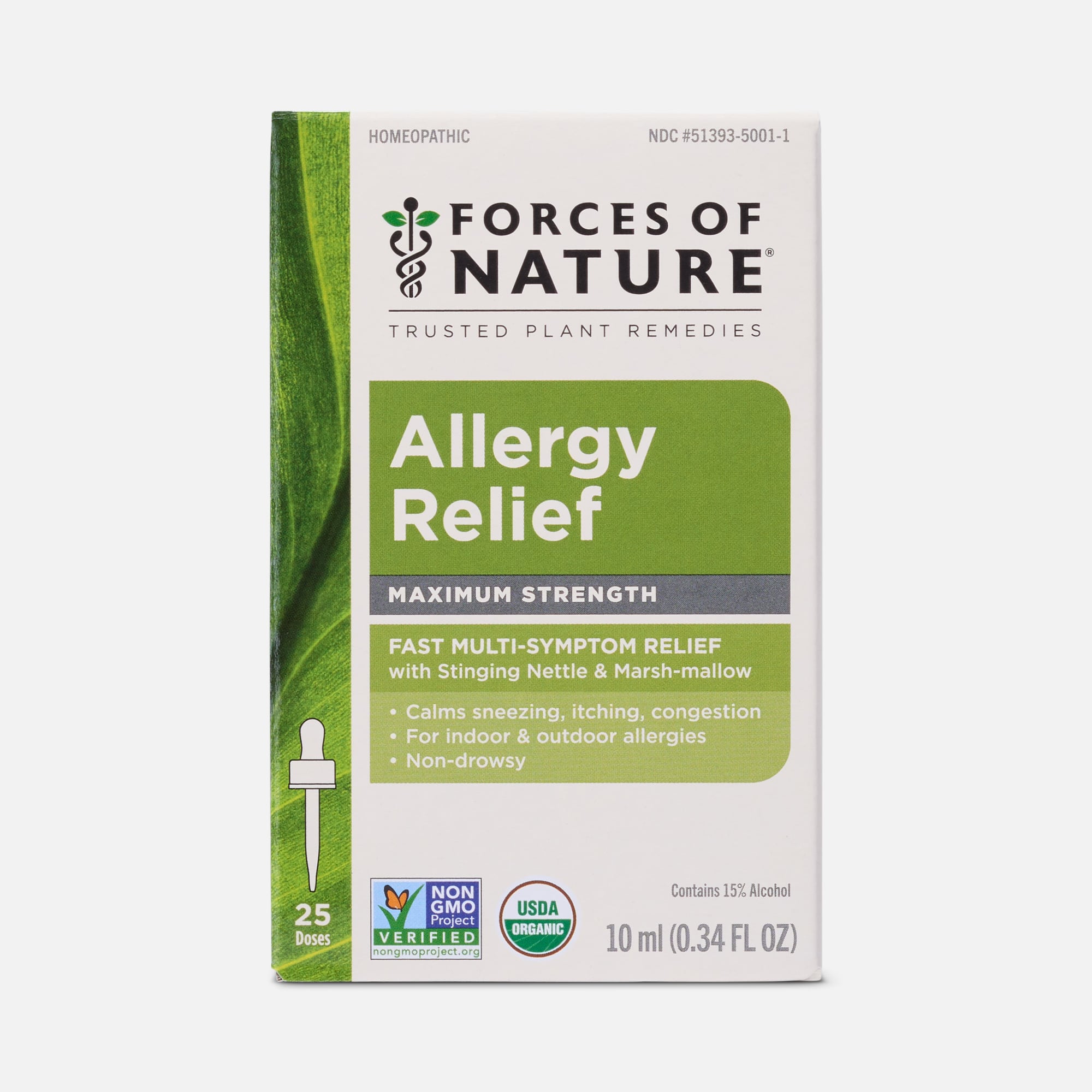 Forces of Nature Allergy Maximum Strength Sublingual Drops, 10ml, , large