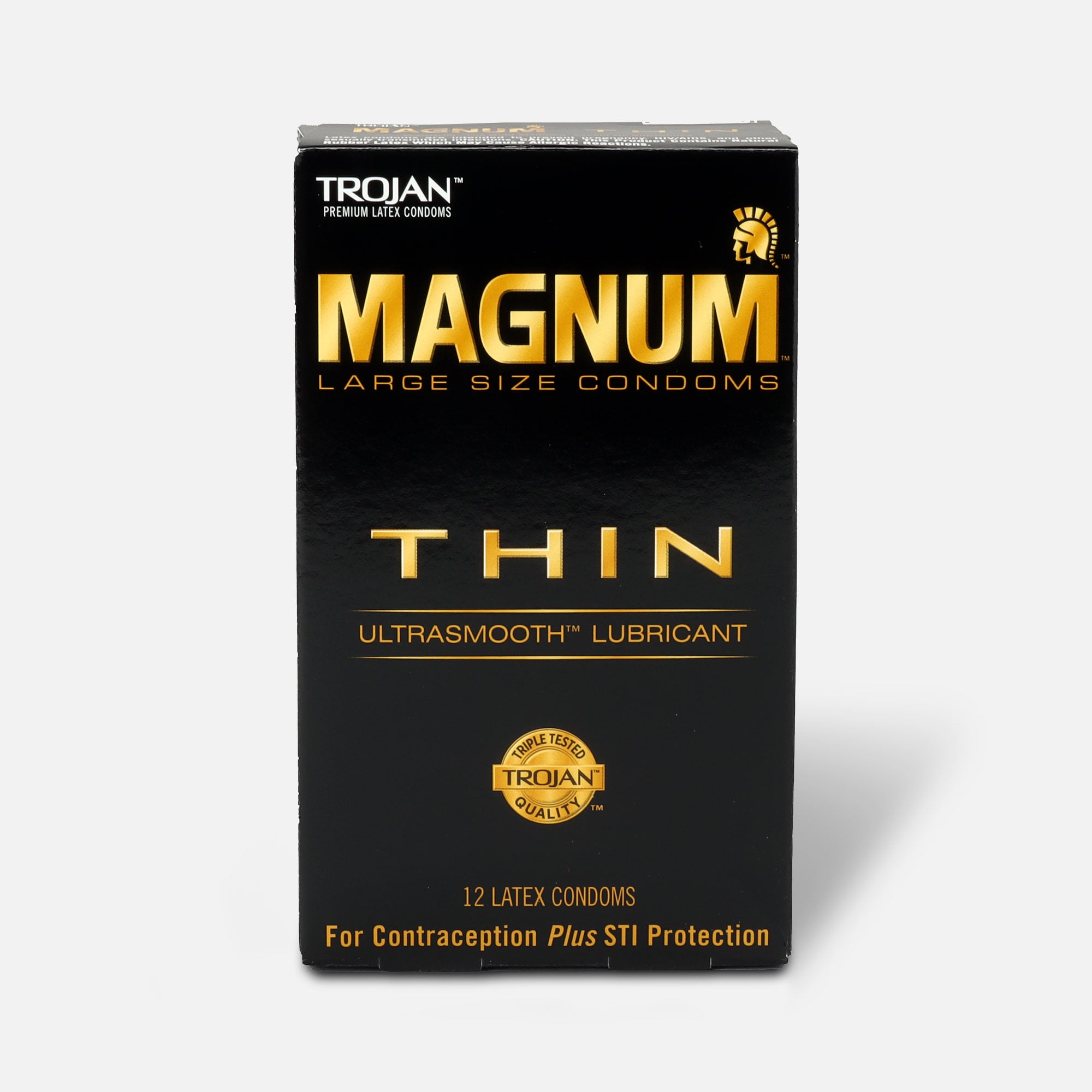 Trojan Condoms Magnum Lubricated Latex Thin, Large 12 ct., , large