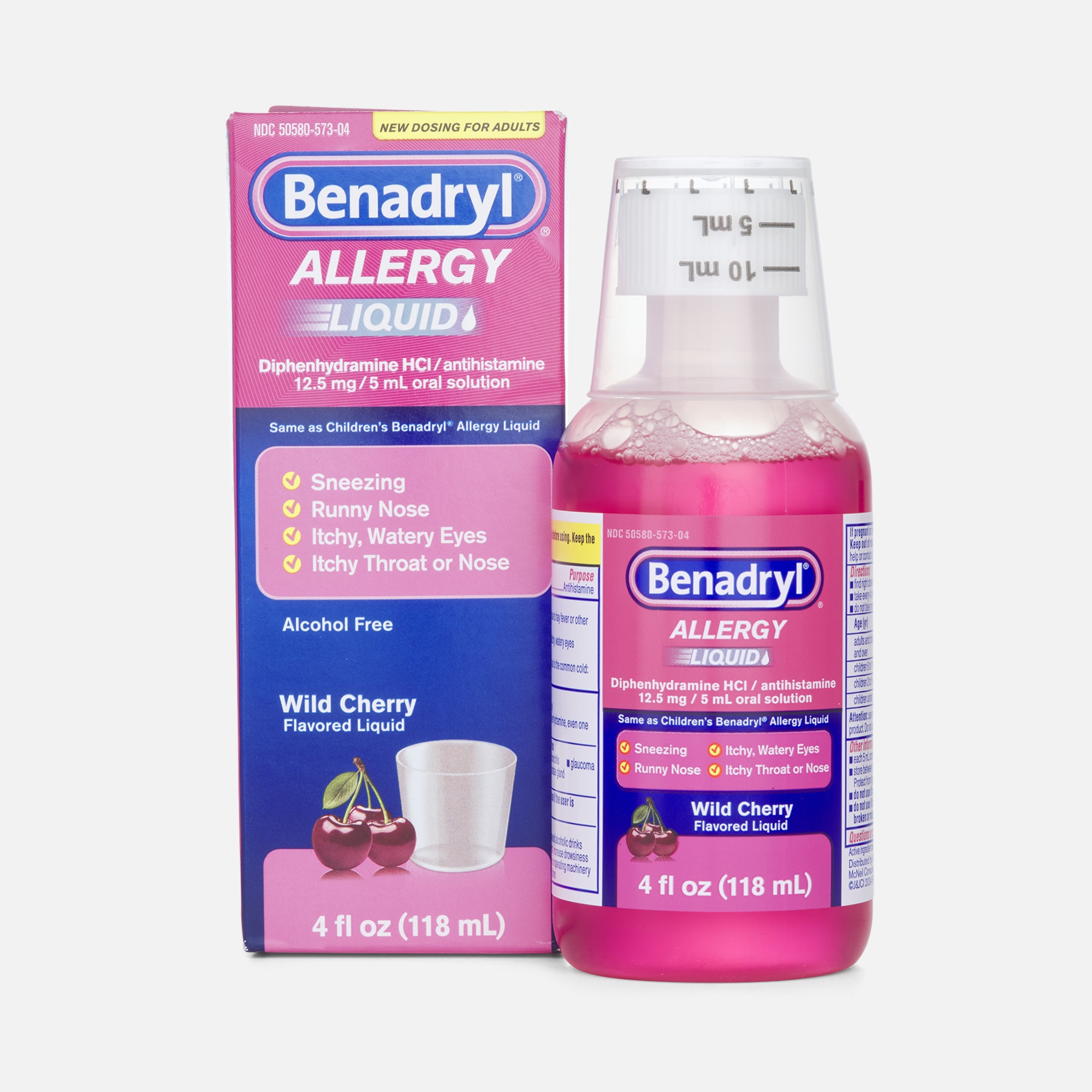 Benadryl Allergy Relief Oral Solution, Wild Cherry, 4 fl oz., , large