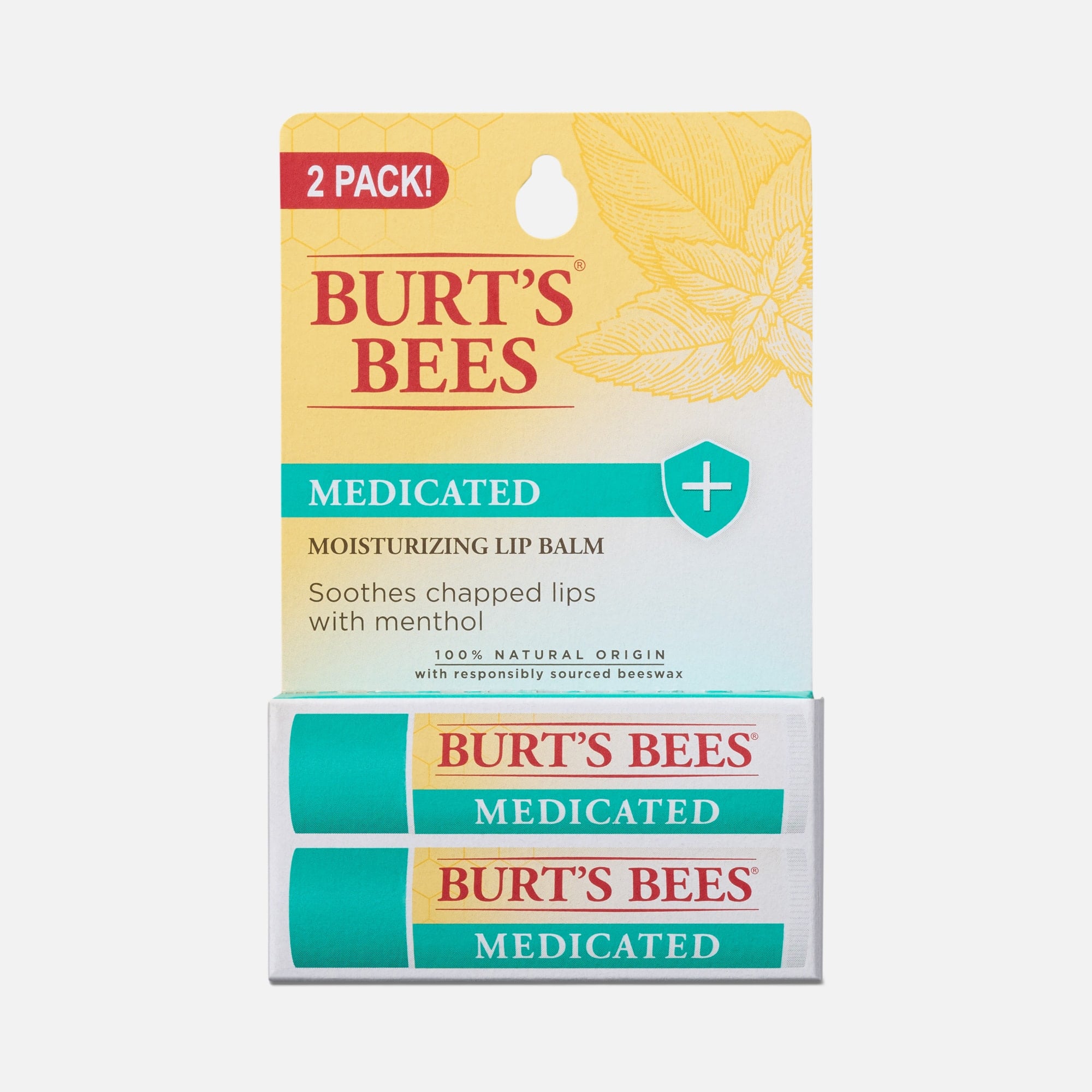 Burt’s Bees Medicated Lip Balm, 2-Pack, 0.15 oz., , large