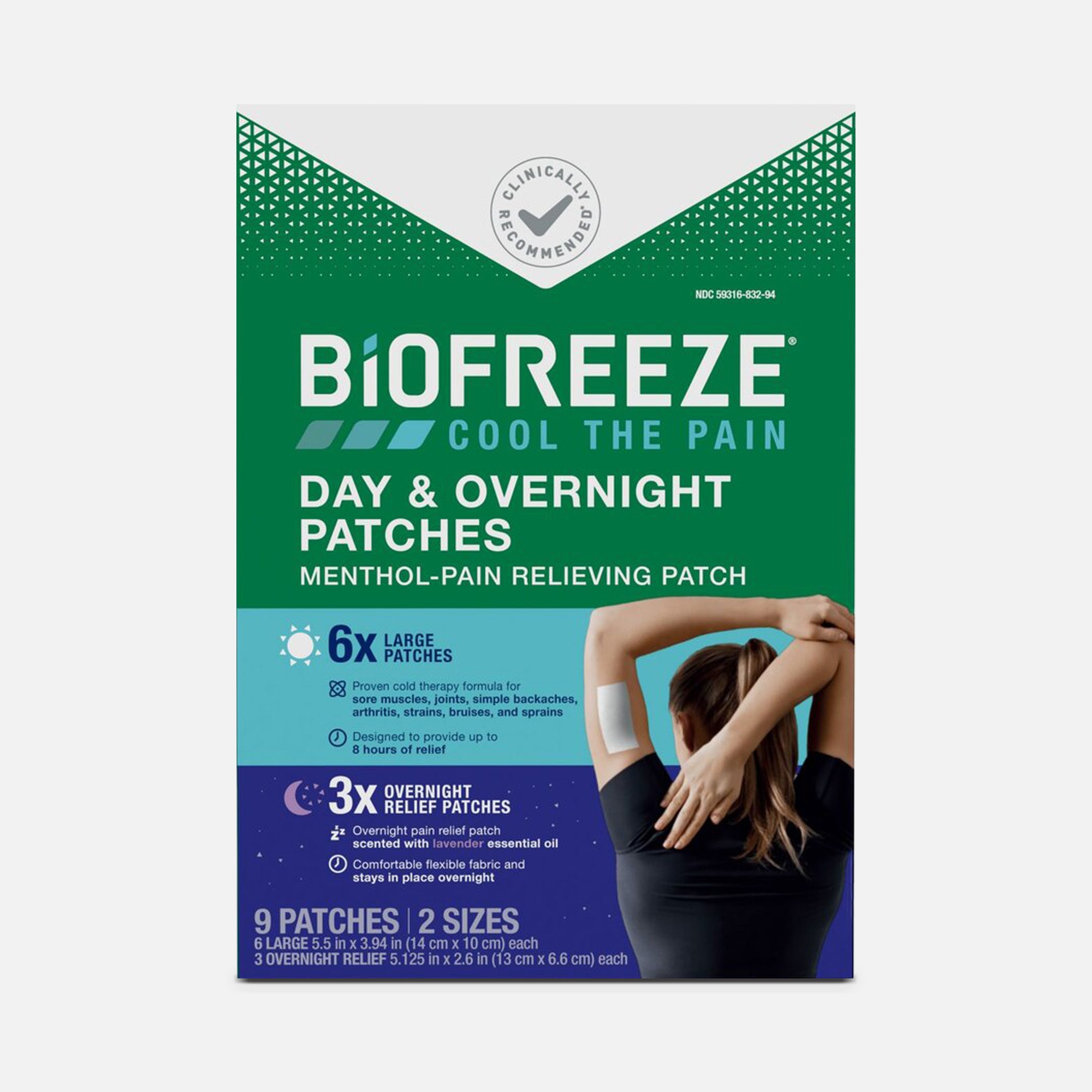 Biofreeze Day & Overnight Pain Relief Patches, 9 ct., , large