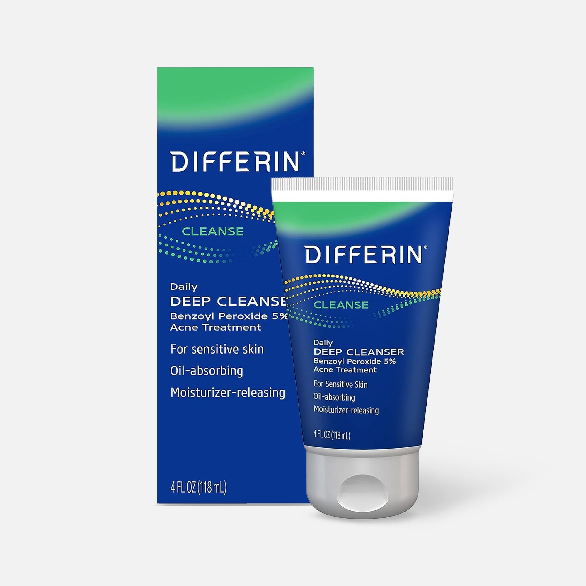 Differin Daily Deep Cleanser 5% BPO, 4 oz., , large