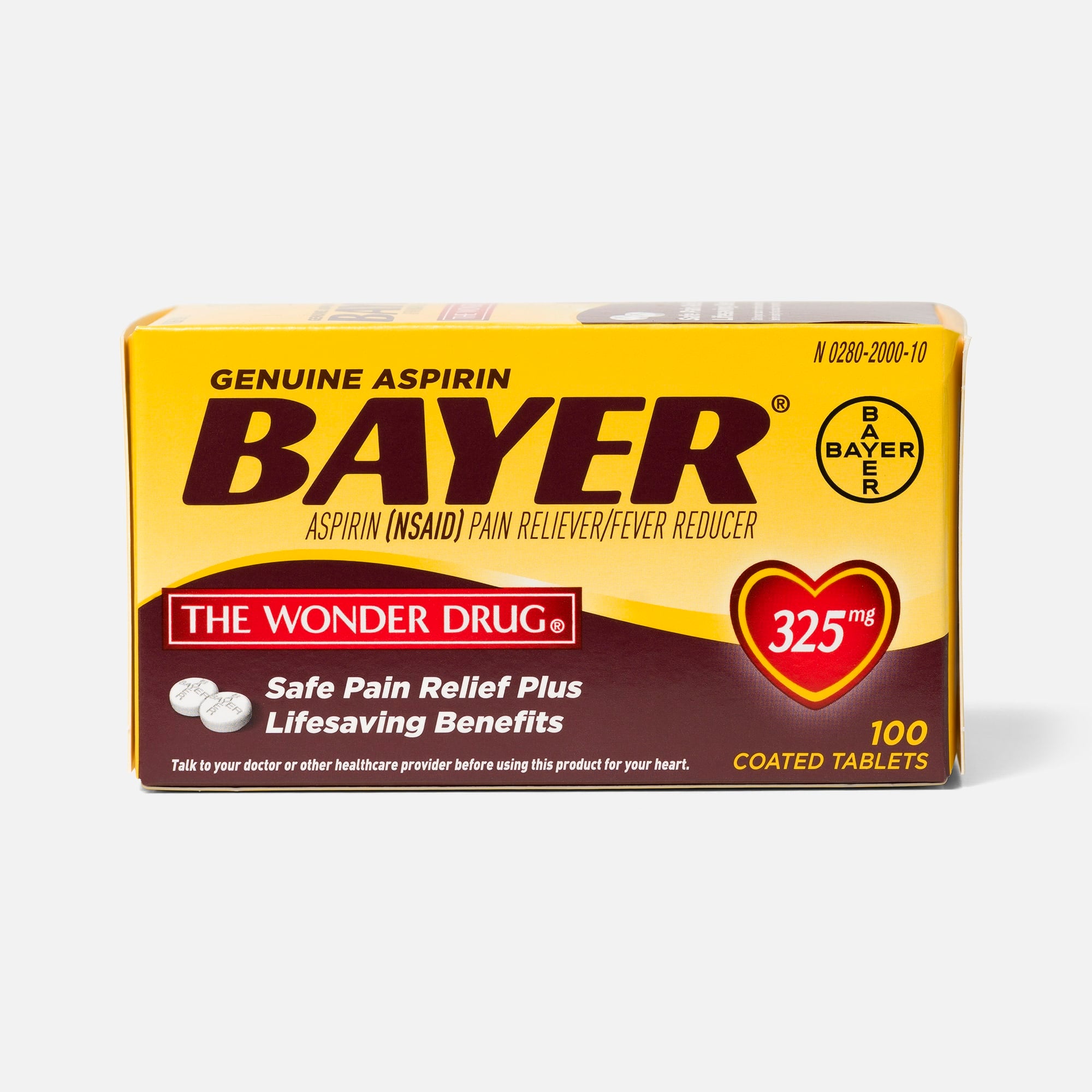 Genuine Bayer Aspirin, 325 mg Tablets, 100 ct., , large