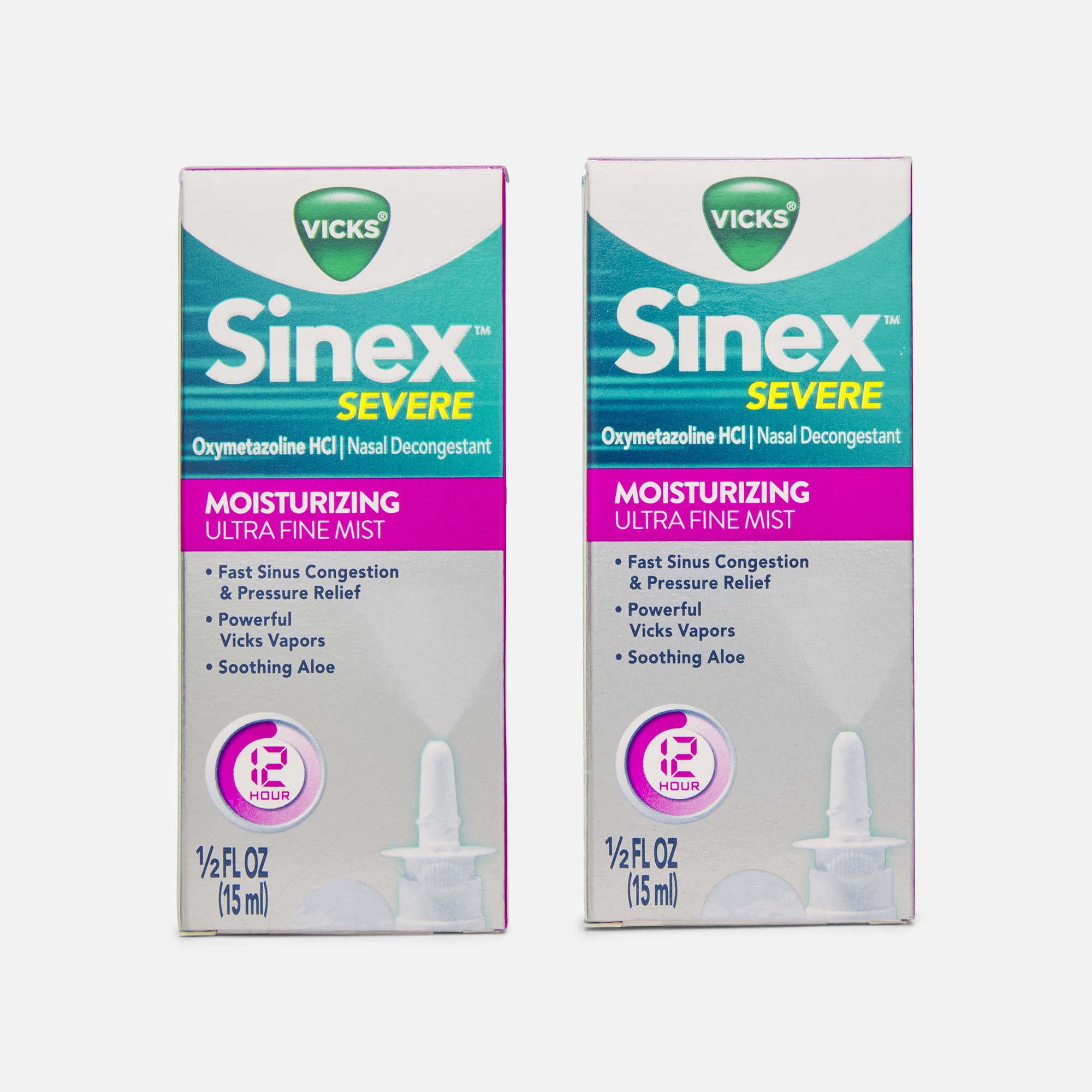 Vicks Sinex Severe Moisturizing Ultra Fine Nasal Mist, 0.5 fl oz. (2-Pack), , large