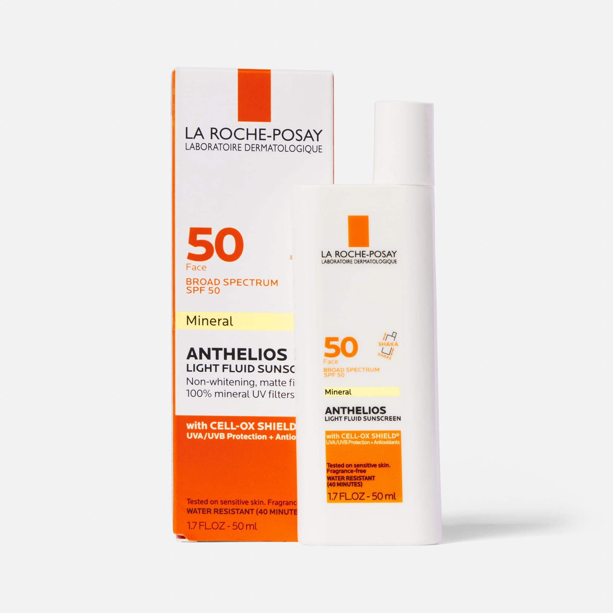 La Roche-Posay Anthelios 50 Mineral Sunscreen Ultra-Light Fluid for Face, SPF 50 with Zinc Oxide and Antioxidants, 1.7 fl oz., , large