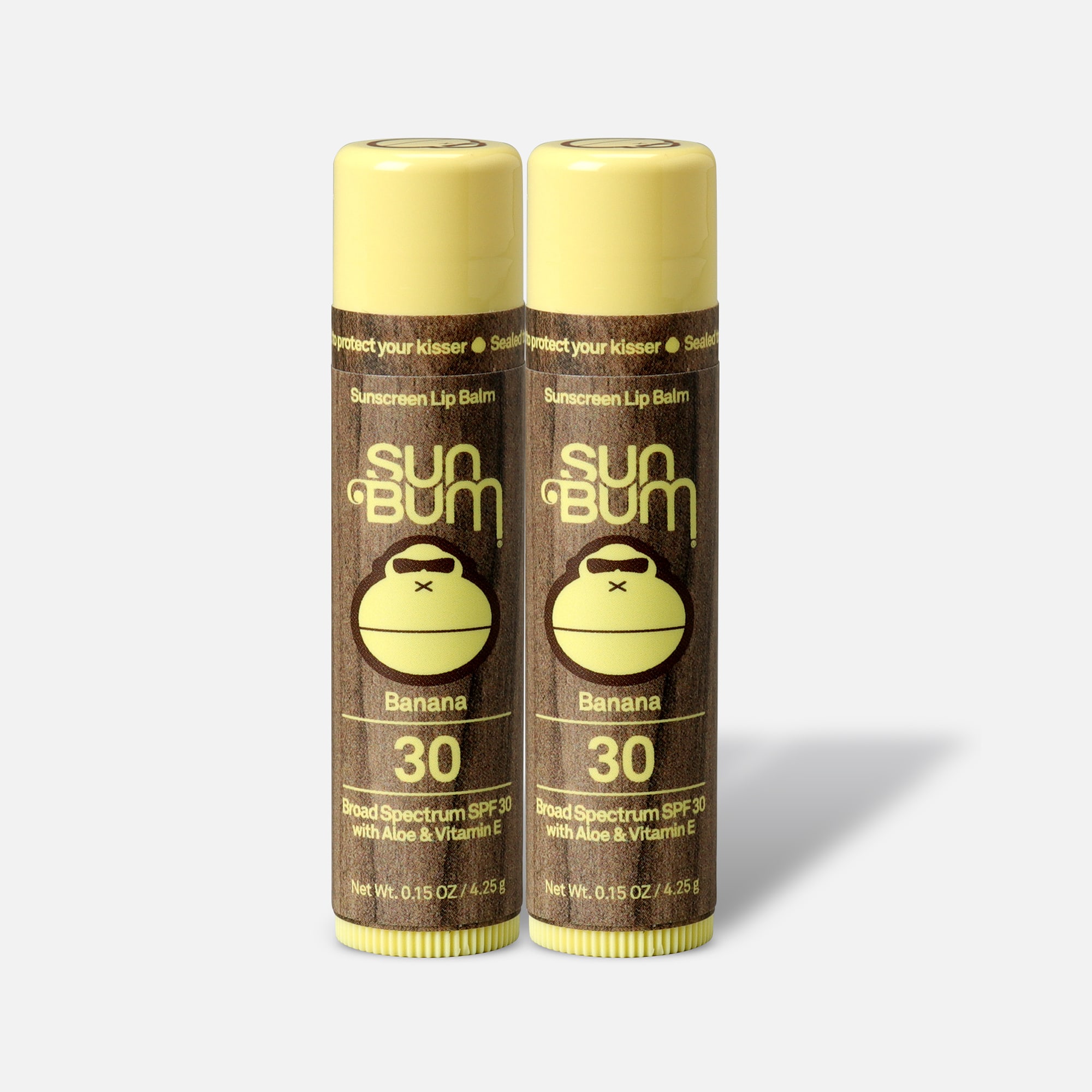 Sun Bum Lip Balm, SPF 30, Banana, .15 oz. (2-Pack), , large