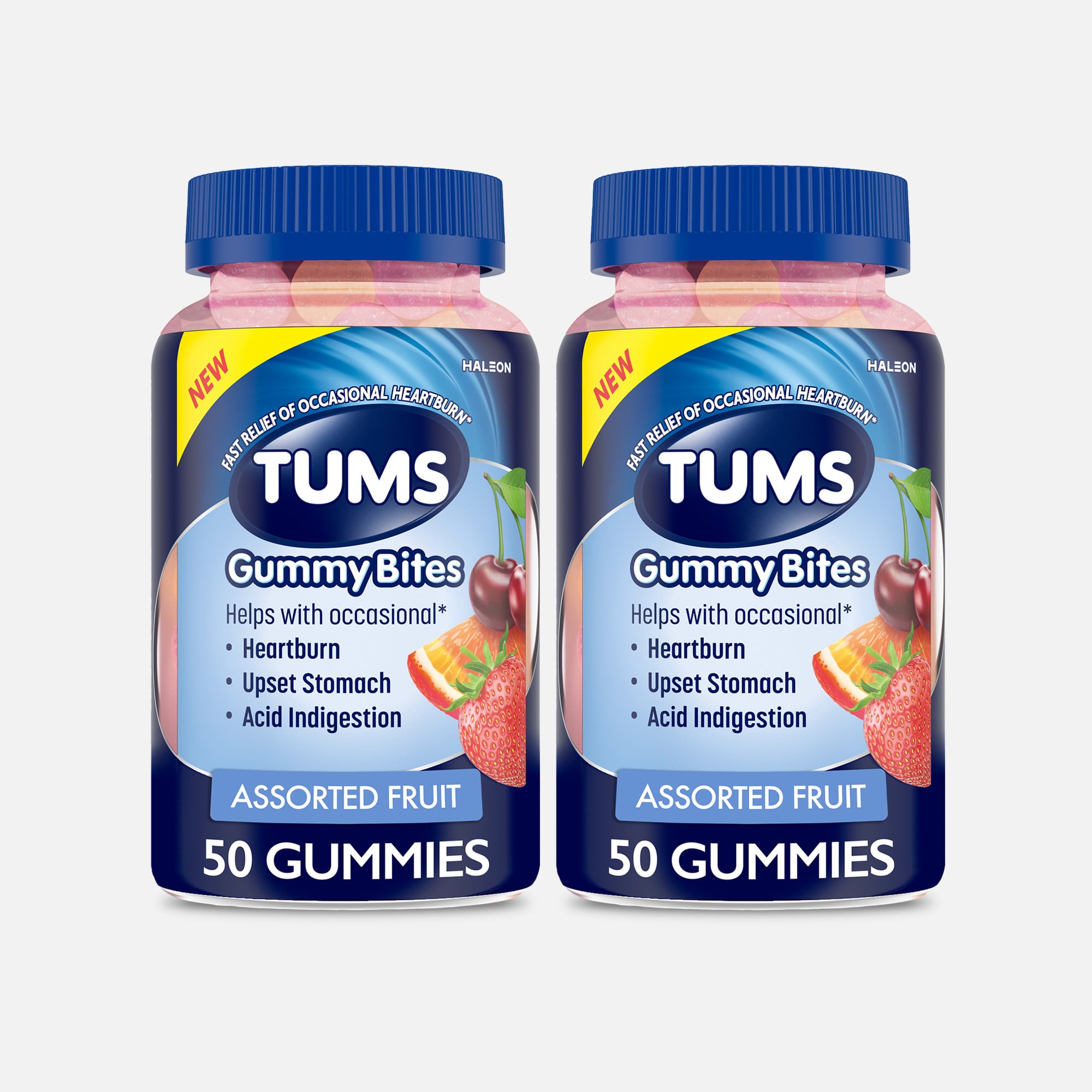 TUMS Antacid Gummy Bites, Assorted Fruit, 50 ct. (2-Pack), , large