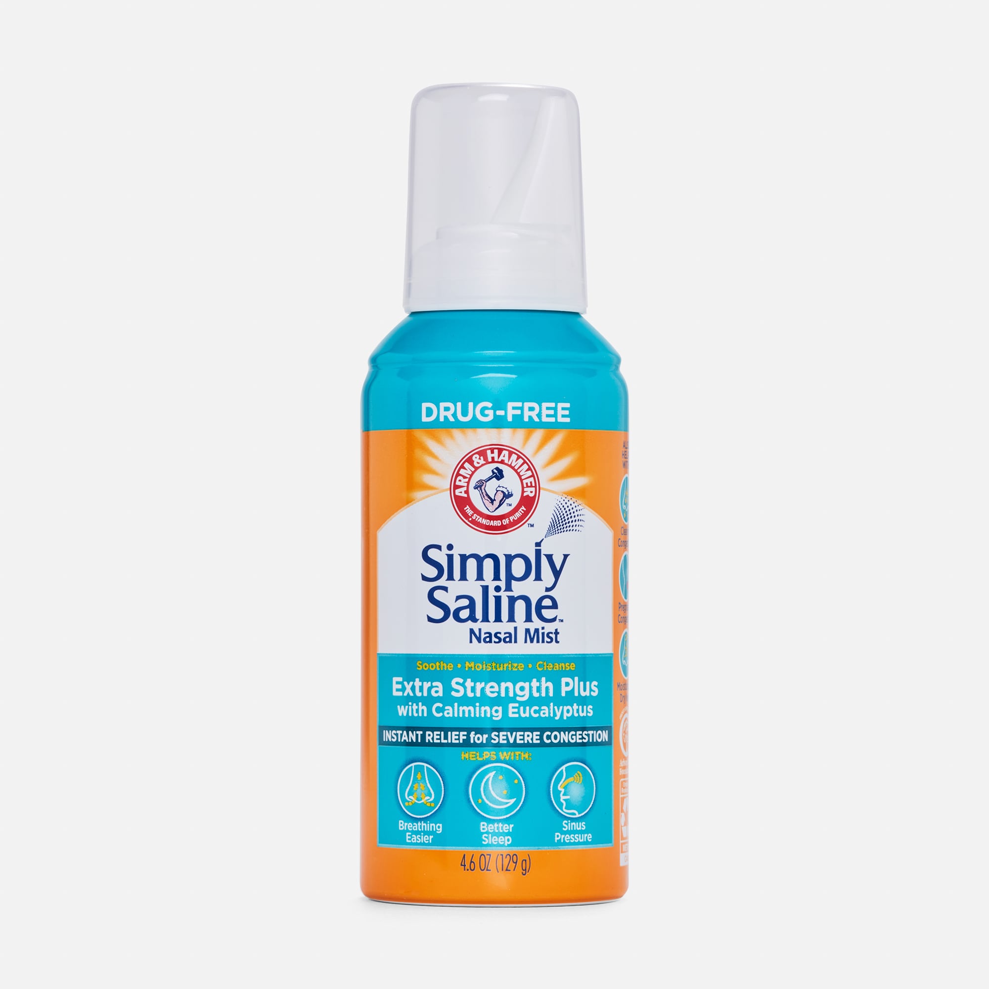 Simply Saline Adult Nasal Mist Extra Strength Plus with Calming Eucalyptus, 4.6 oz., , large