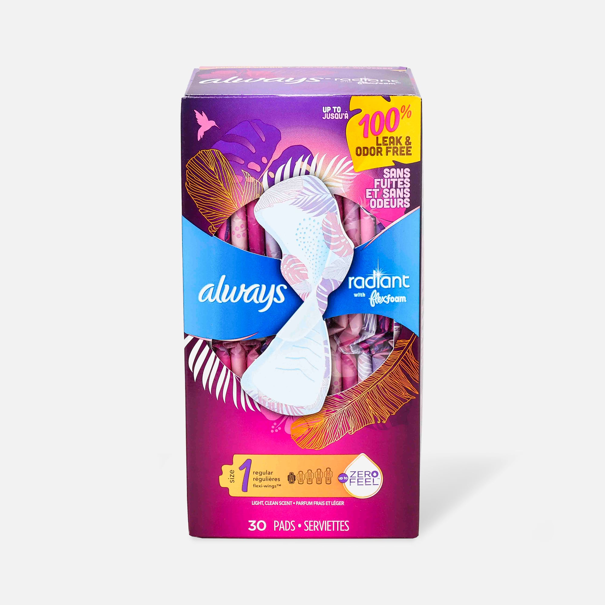 Always Radiant FlexFoam Pads with Wings, Scented, , large