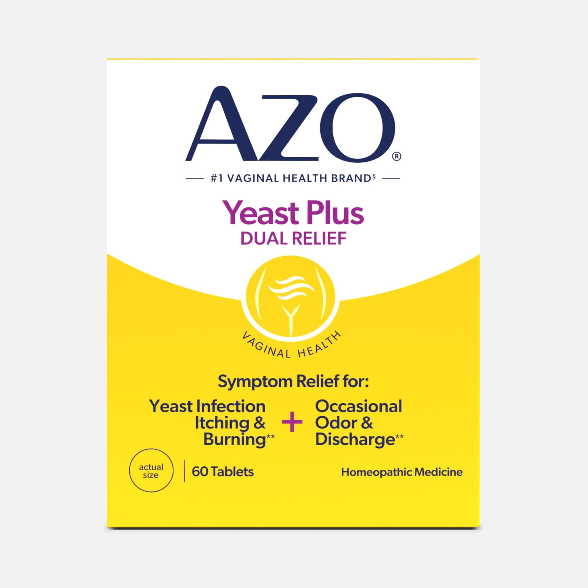 AZO Yeast, Natural Symptom Prevention & Relief, 400 mg, Tablets, 60 ct., , large