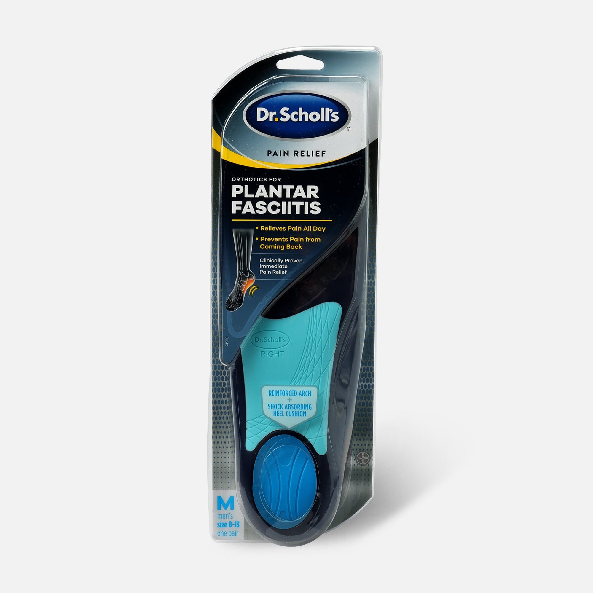 Dr. Scholl's Pain Relief Orthotics for Plantar Fasciitis for Men, One Pair, , large