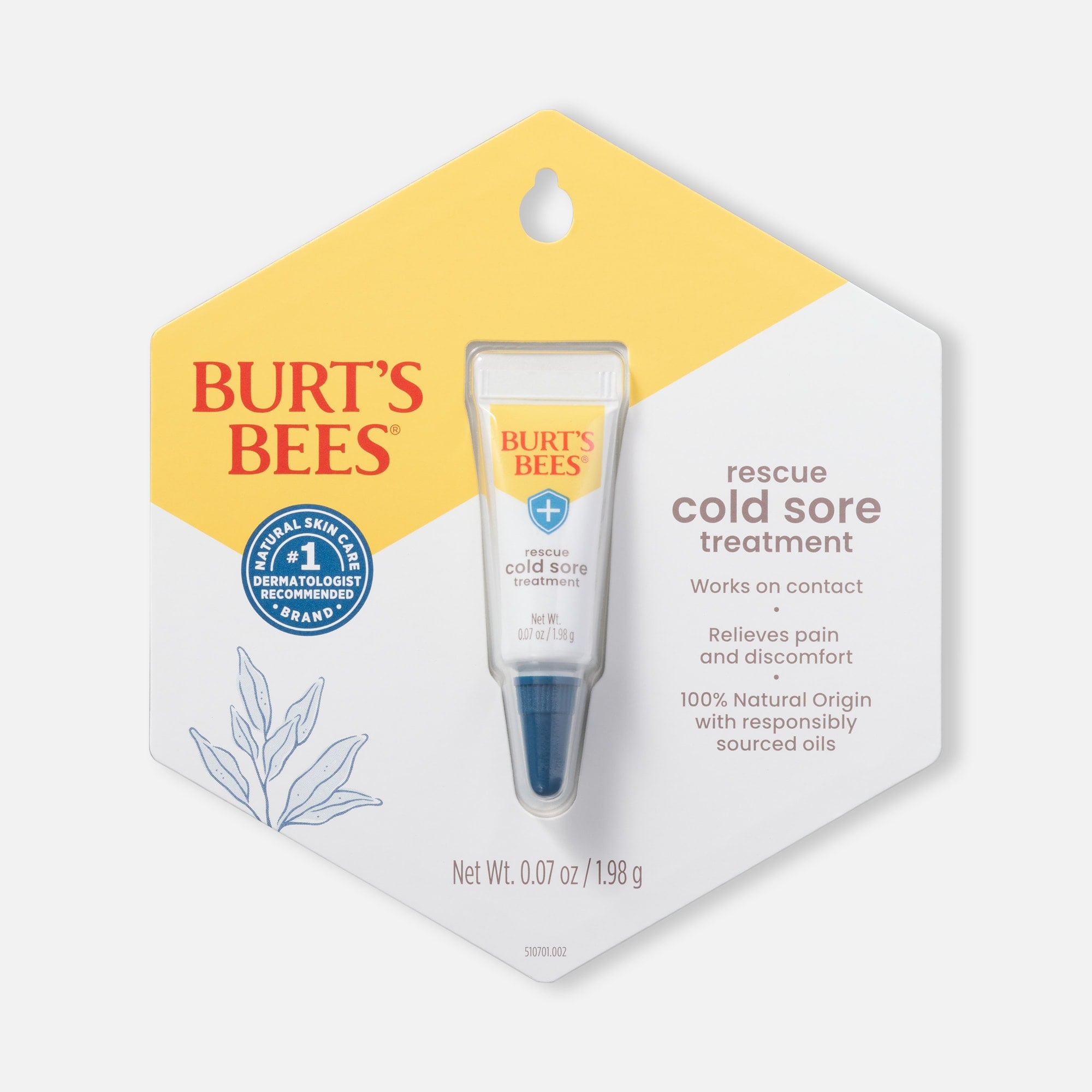 Burt's Bees Rescue Cold Sore Treatment, 0.07 oz., , large