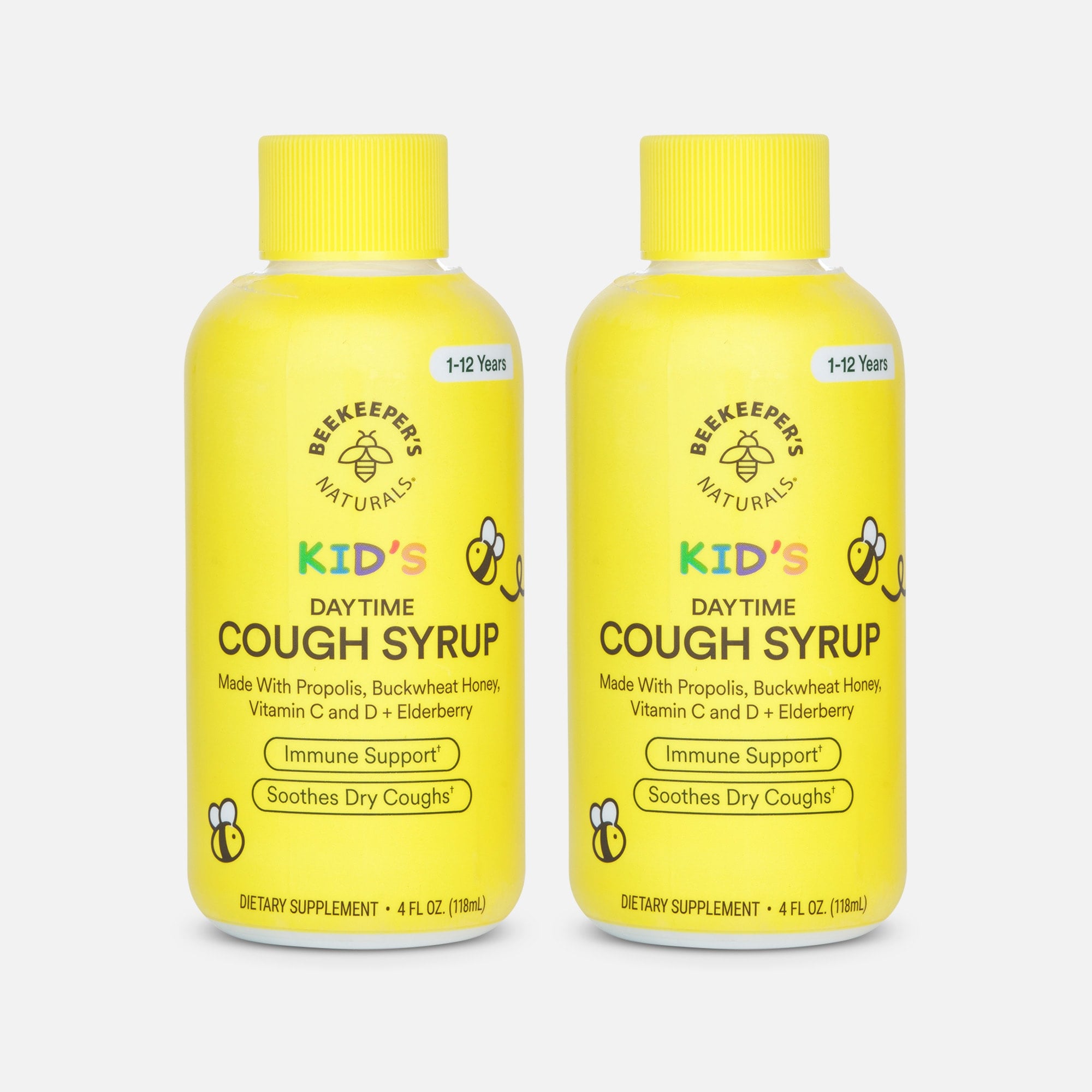 Beekeeper's Naturals Kid's Daytime Cough Syrup, 4 fl oz. (2-Pack), , large