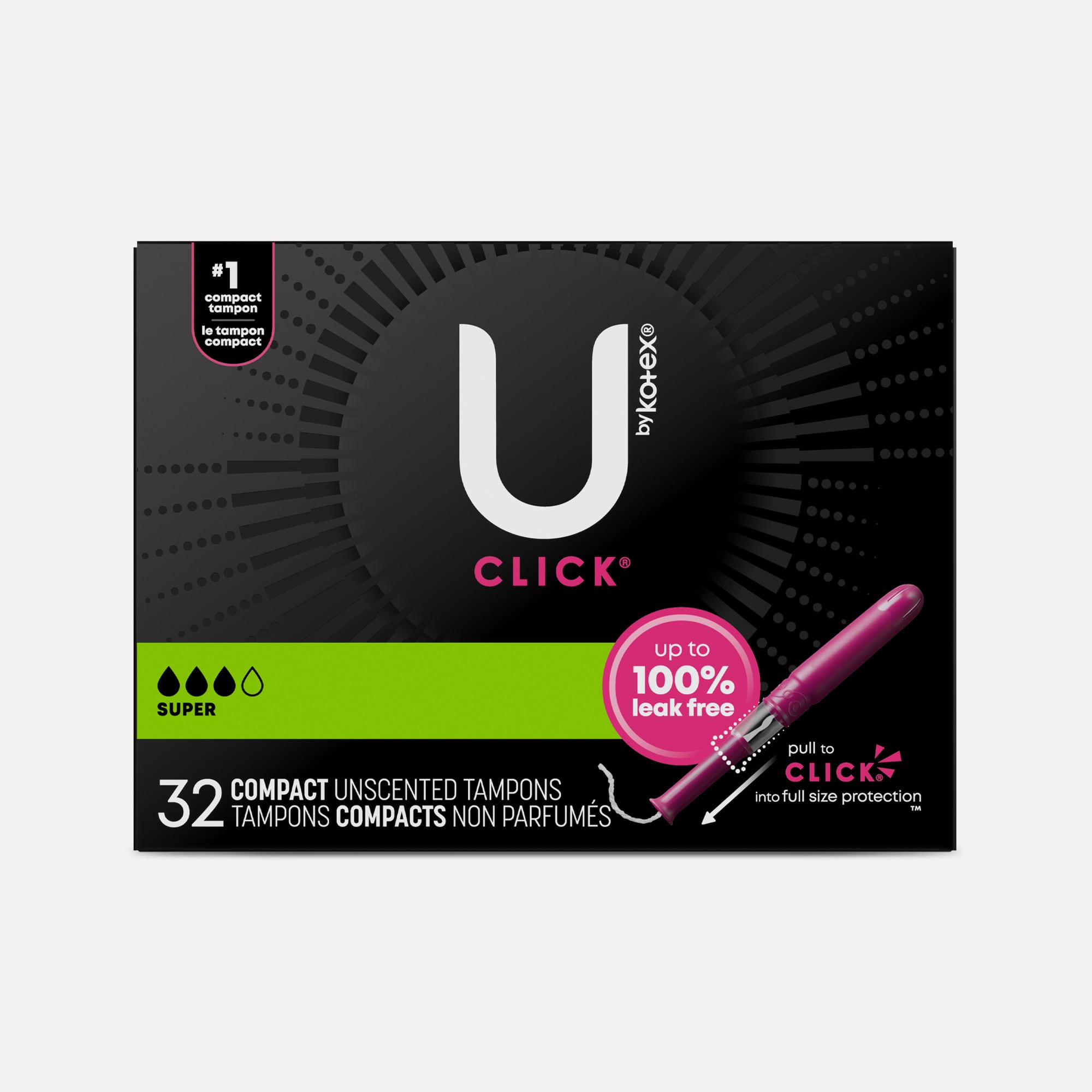 U by Kotex Click Compact Tampons, Super Absorbency, , large