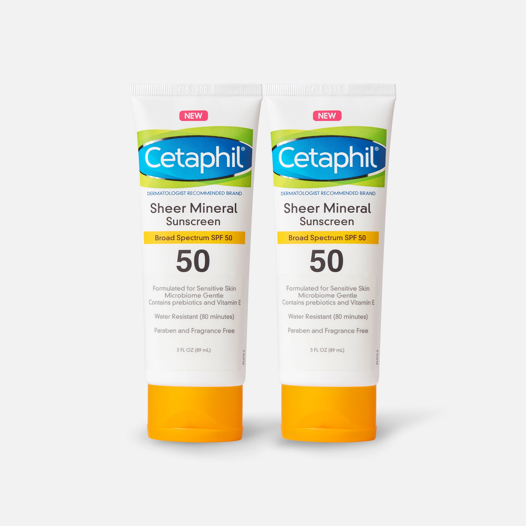 Cetaphil Sun Sheer Mineral Sunscreen Lotion for Face and Body, SPF 50, 3 oz. (2-Pack), , large