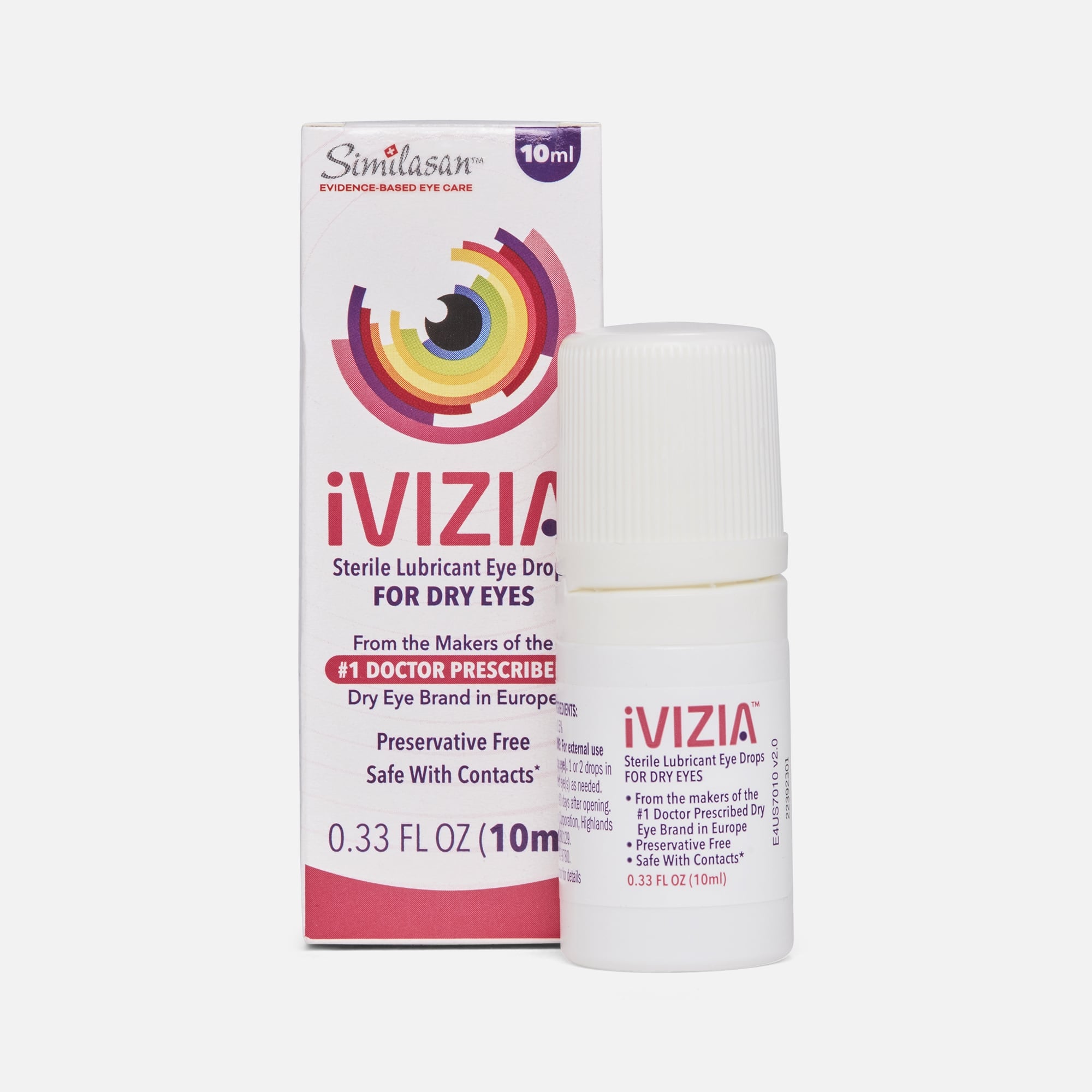 iVIZIA Sterile Lubricant Eye Drops for Dry Eyes, 10mL, , large