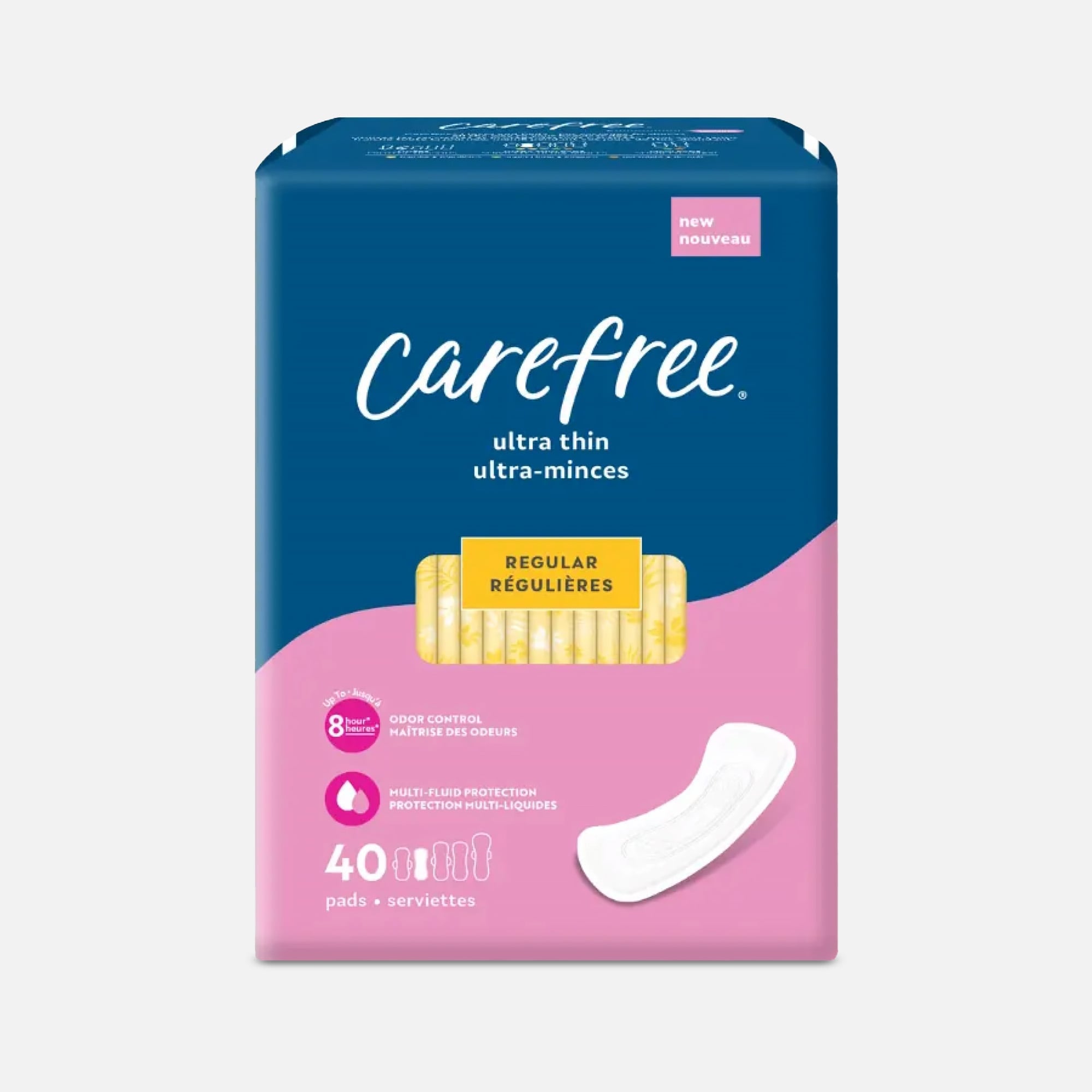 Carefree Ultra Thin Regular Pads, Wingless, 40 ct., , large