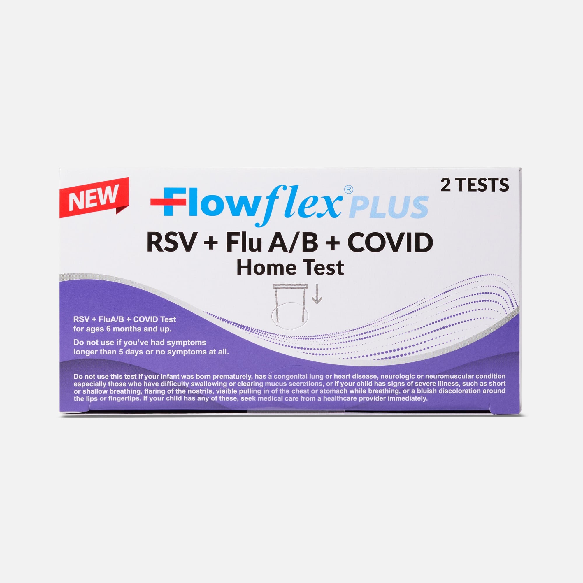 Flowflex Plus RSV + Flu A/B + COVID Home Test, 2 ct., , large