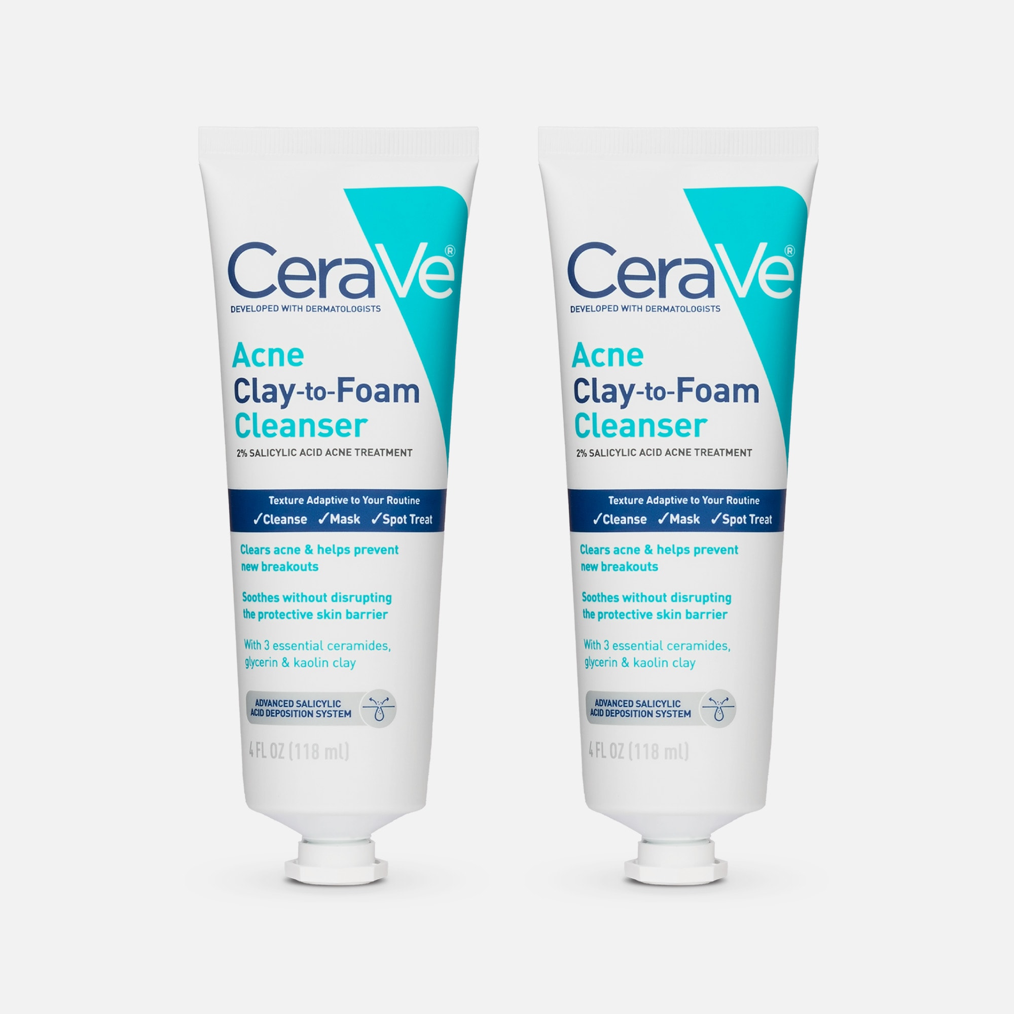 CeraVe® Acne Clay to Foam Cleanser (2-Pack), , large