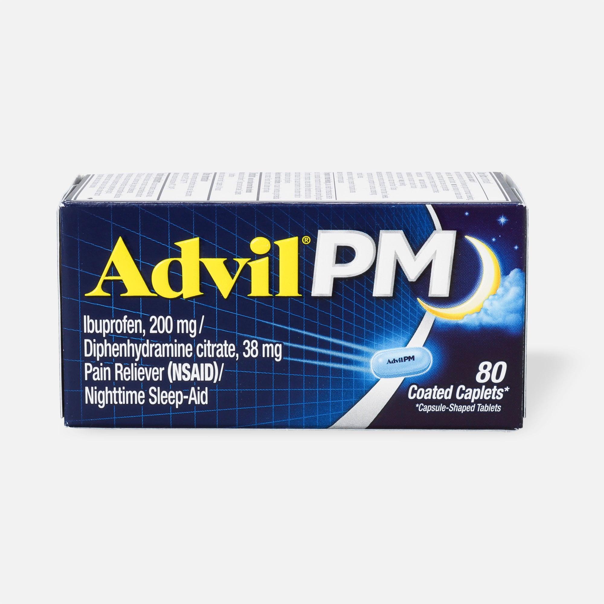 Advil PM Pain Reliever & Sleep Aid Coated Caplets, 80 ct., , large