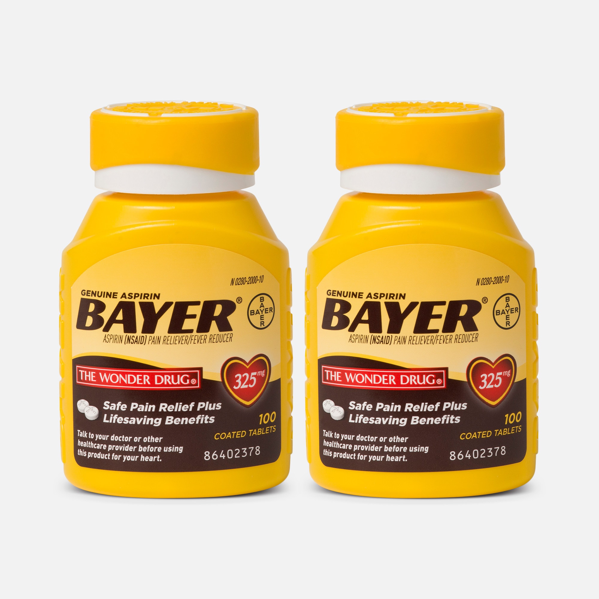 Genuine Bayer Aspirin, 325 mg Tablets, 100 ct. (2-Pack), , large
