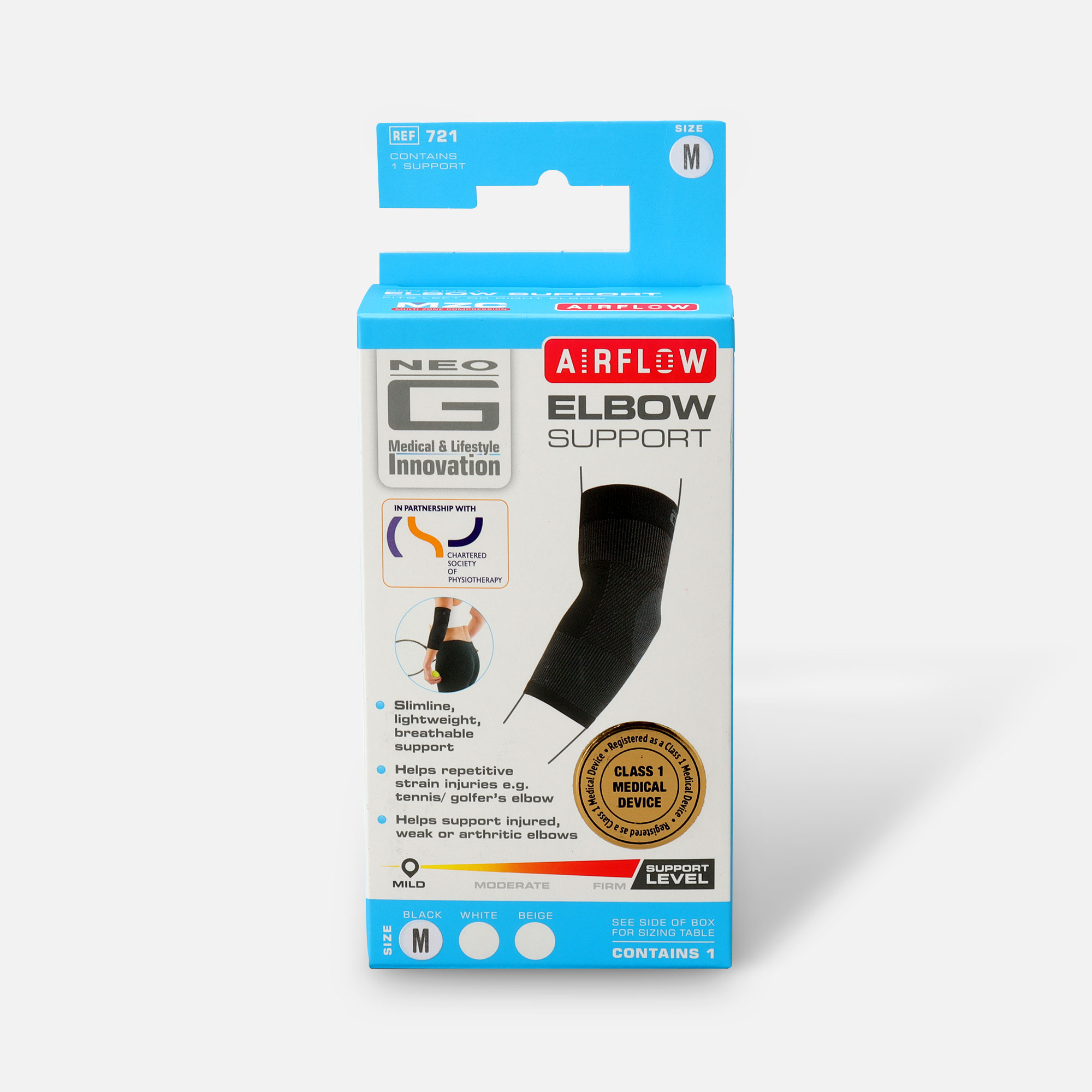 Neo G Airflow Elbow Support, Black, , large