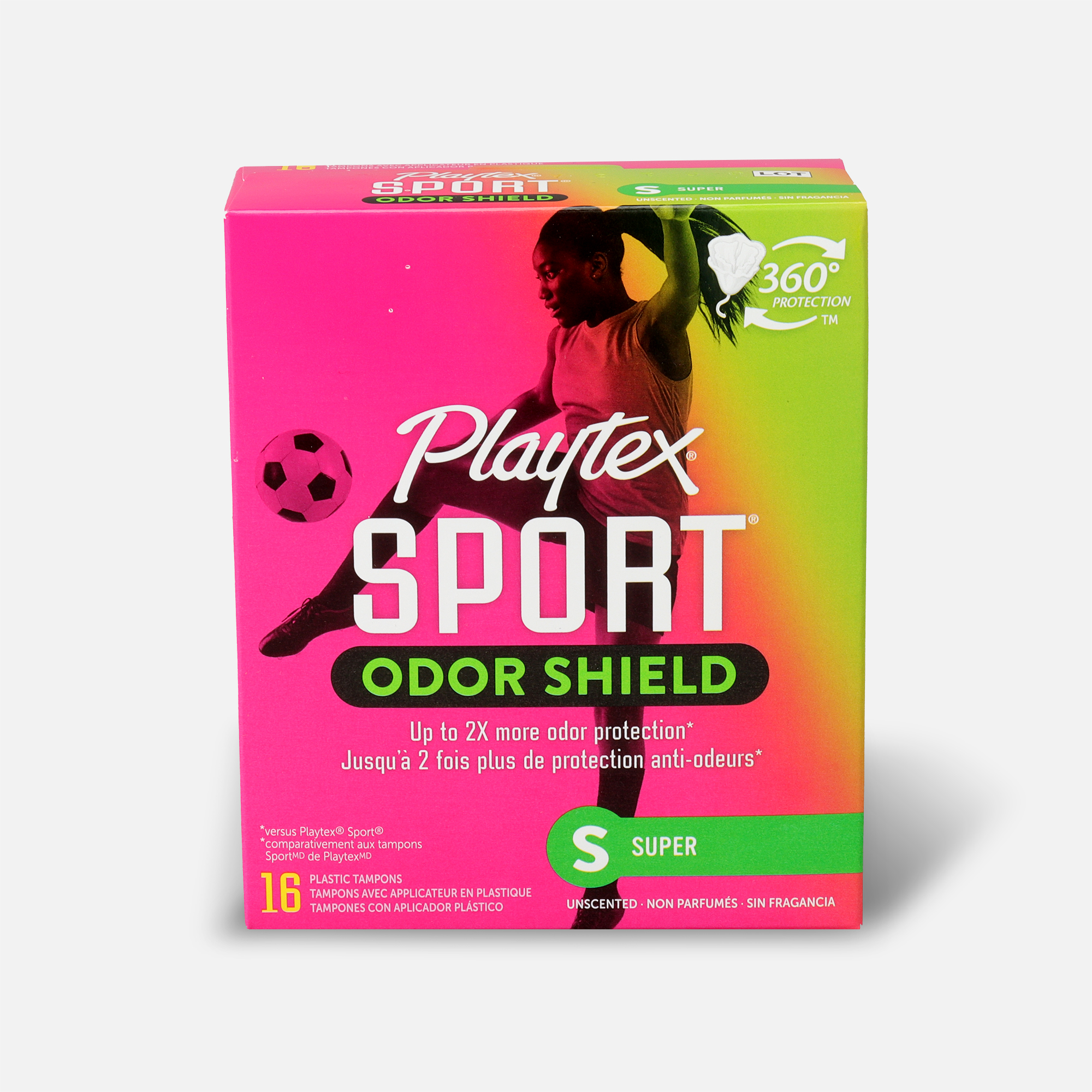Playtex Sport Odor Shield Super Tampons, , large