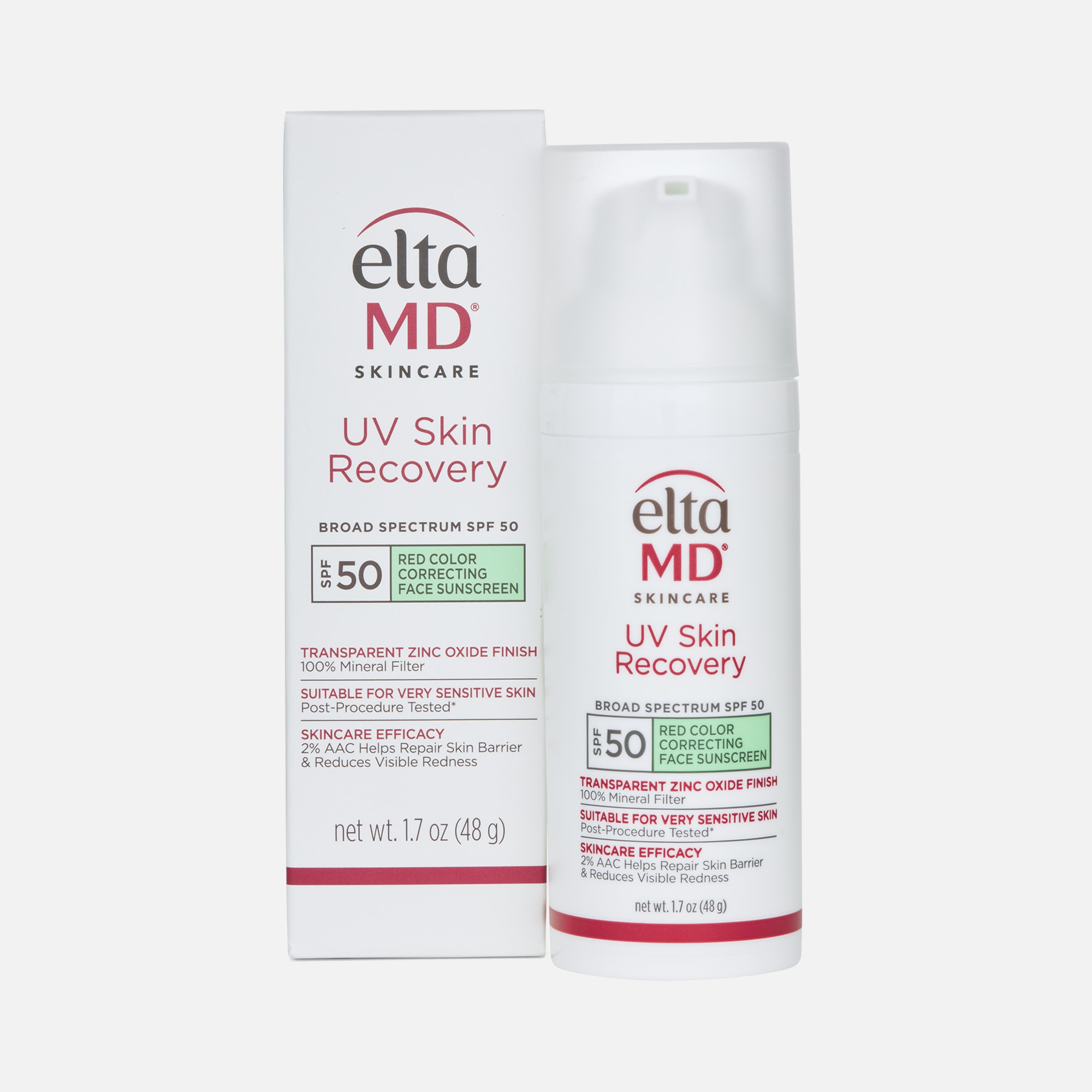 EltaMD UV Skin Recovery Red Color Correcting Green Tint Broad Spectrum SPF 50, , large