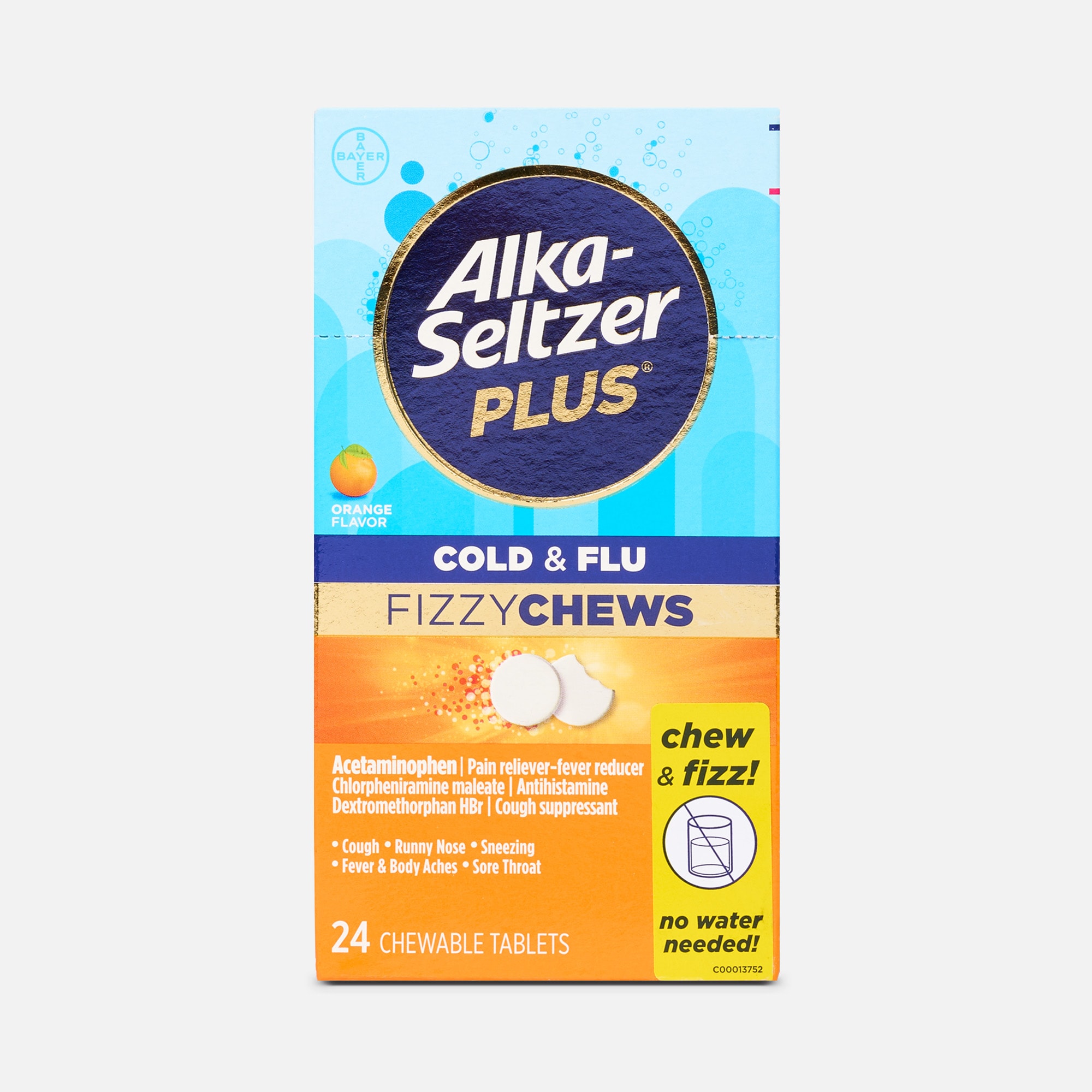 Alka-Seltzer Plus® Fizzy Chews Cold & Flu Fizzy Chews, Orange, 24 ct., , large