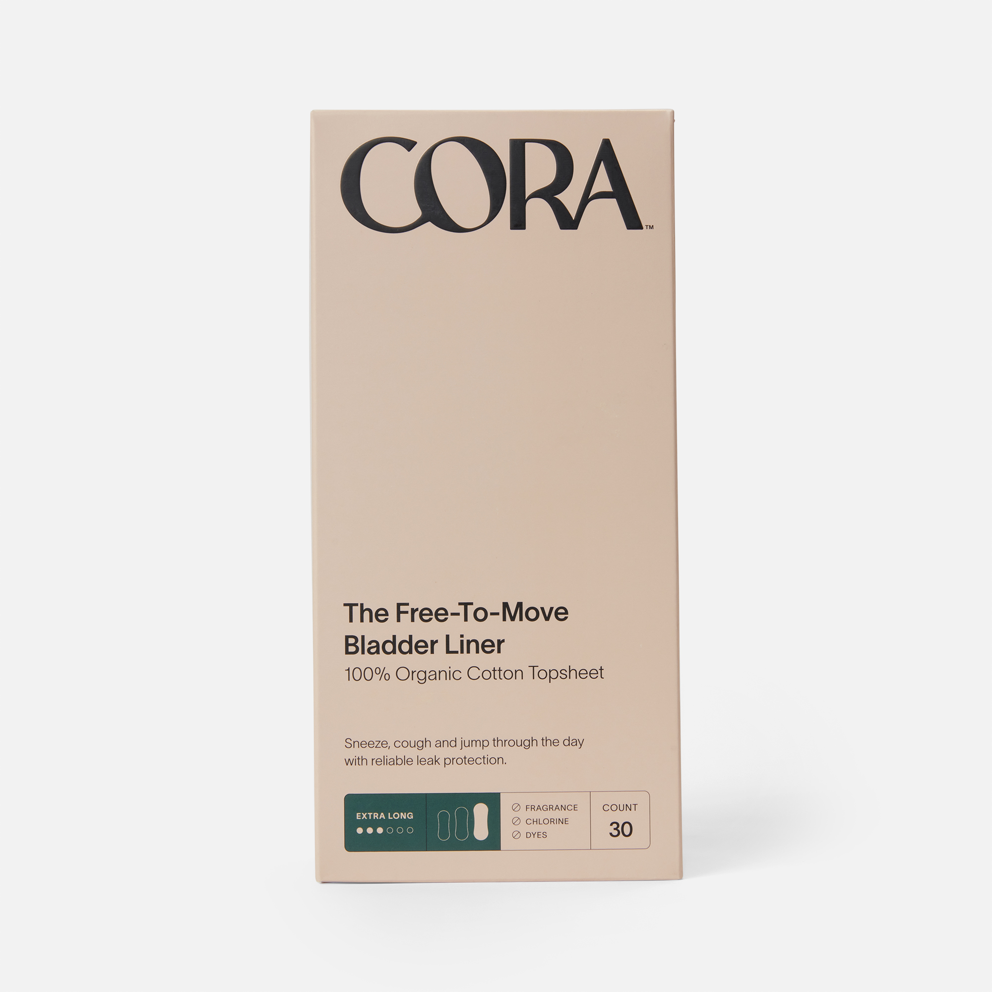 Cora Organic Bladder Extra-Long Liners, 30 ct., , large