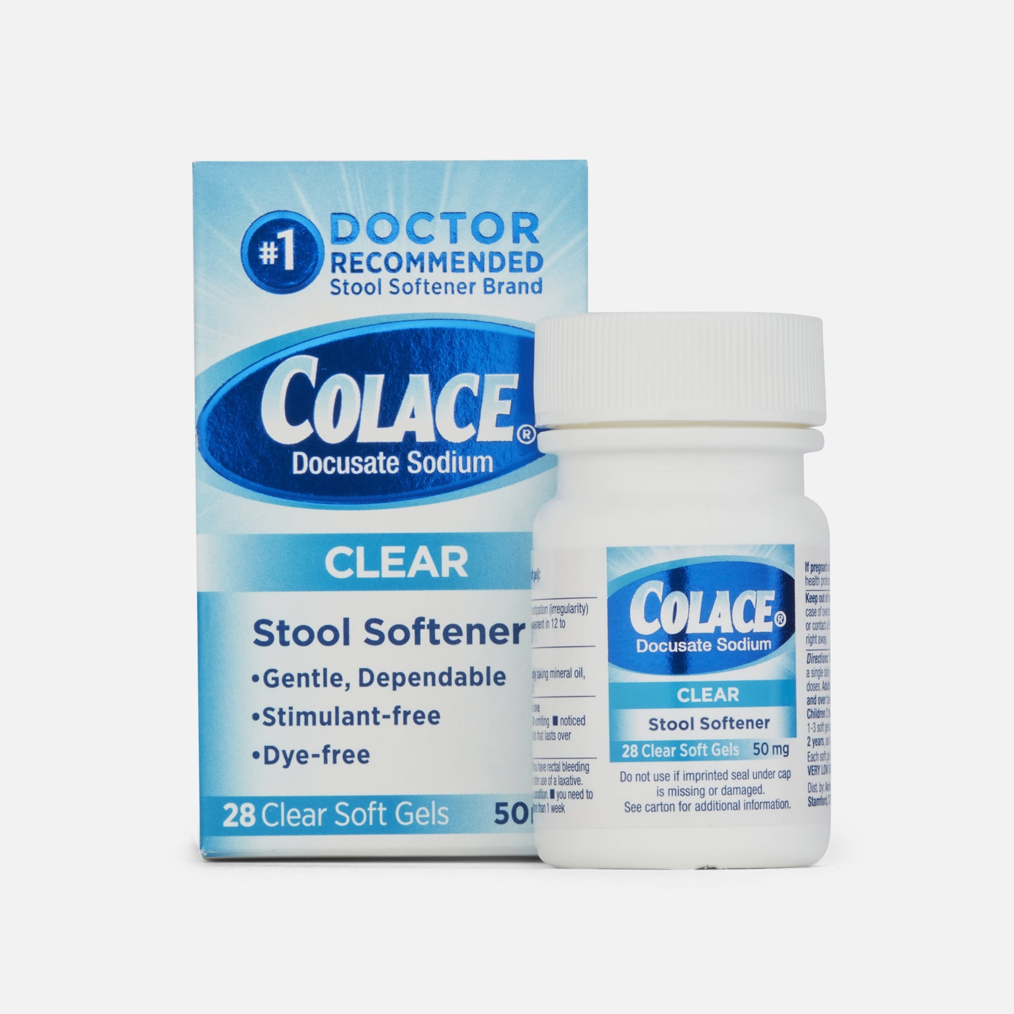 Colace Clear Stool Softener Softgels, 50 mg, 28 ct., , large