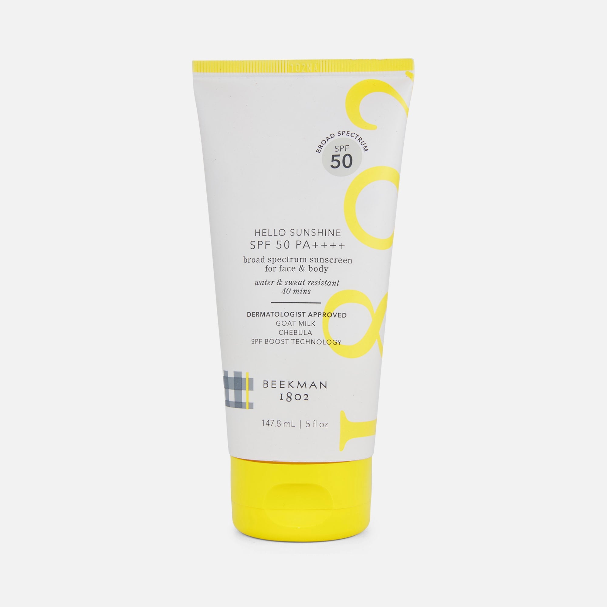 Beekman 1802 Hello Sunshine SPF 50 PA++++ Broad Spectrum Sunscreen for Face & Body, 5 fl oz.