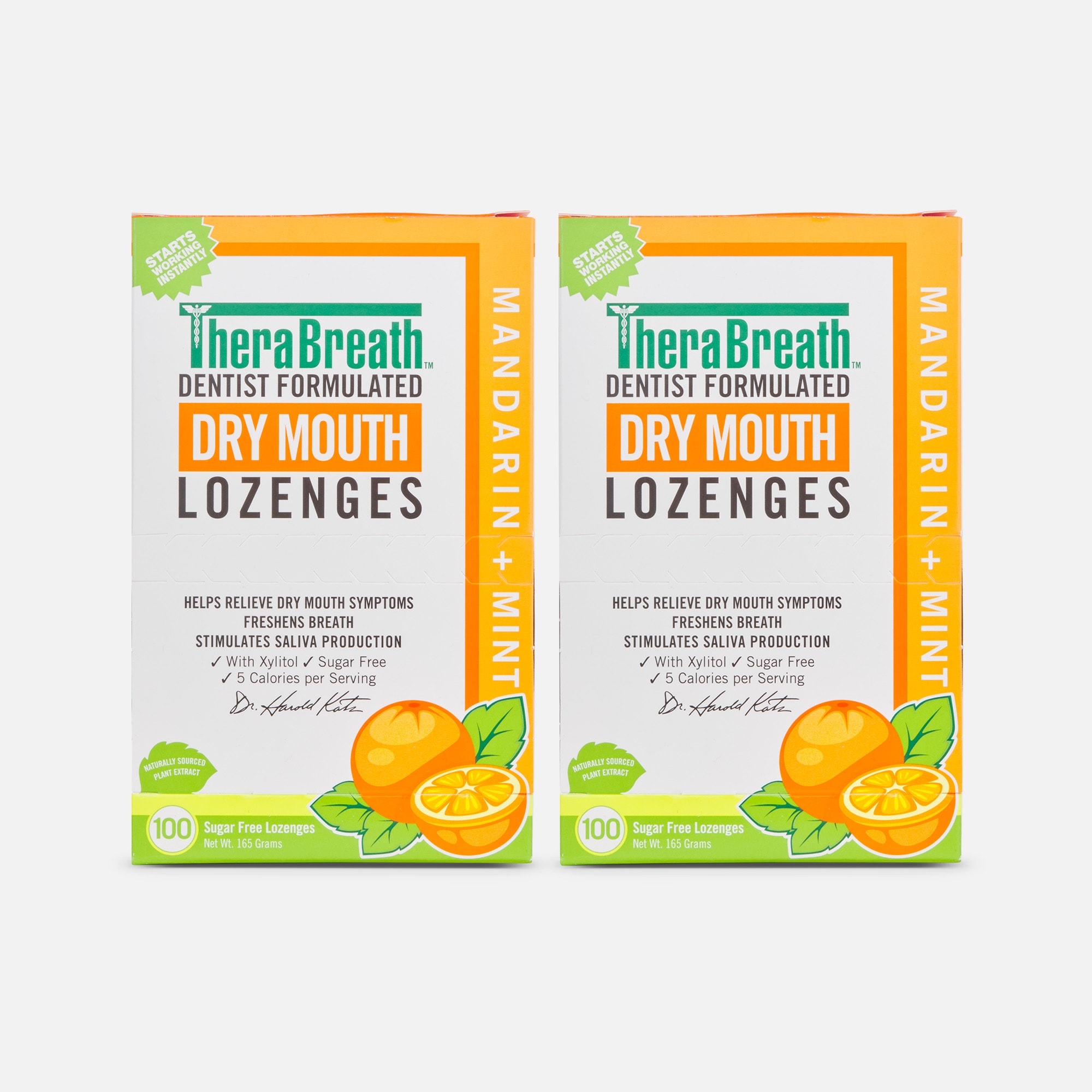 TheraBreath Dry Mouth Lozenges, Mandarin Mint, 100 ct. (2-Pack), , large