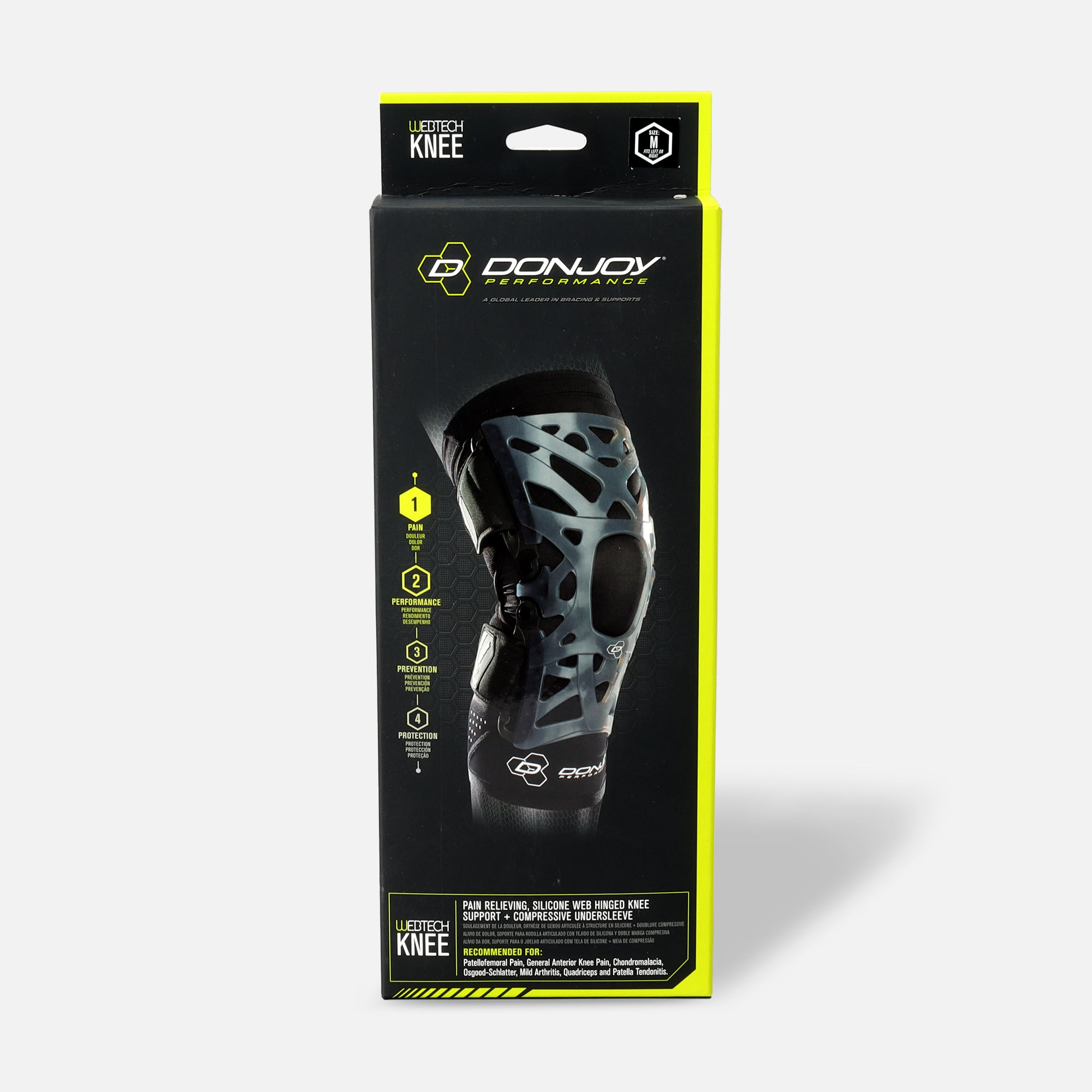 DonJoy Performance Webtech Knee Brace, Black, , large