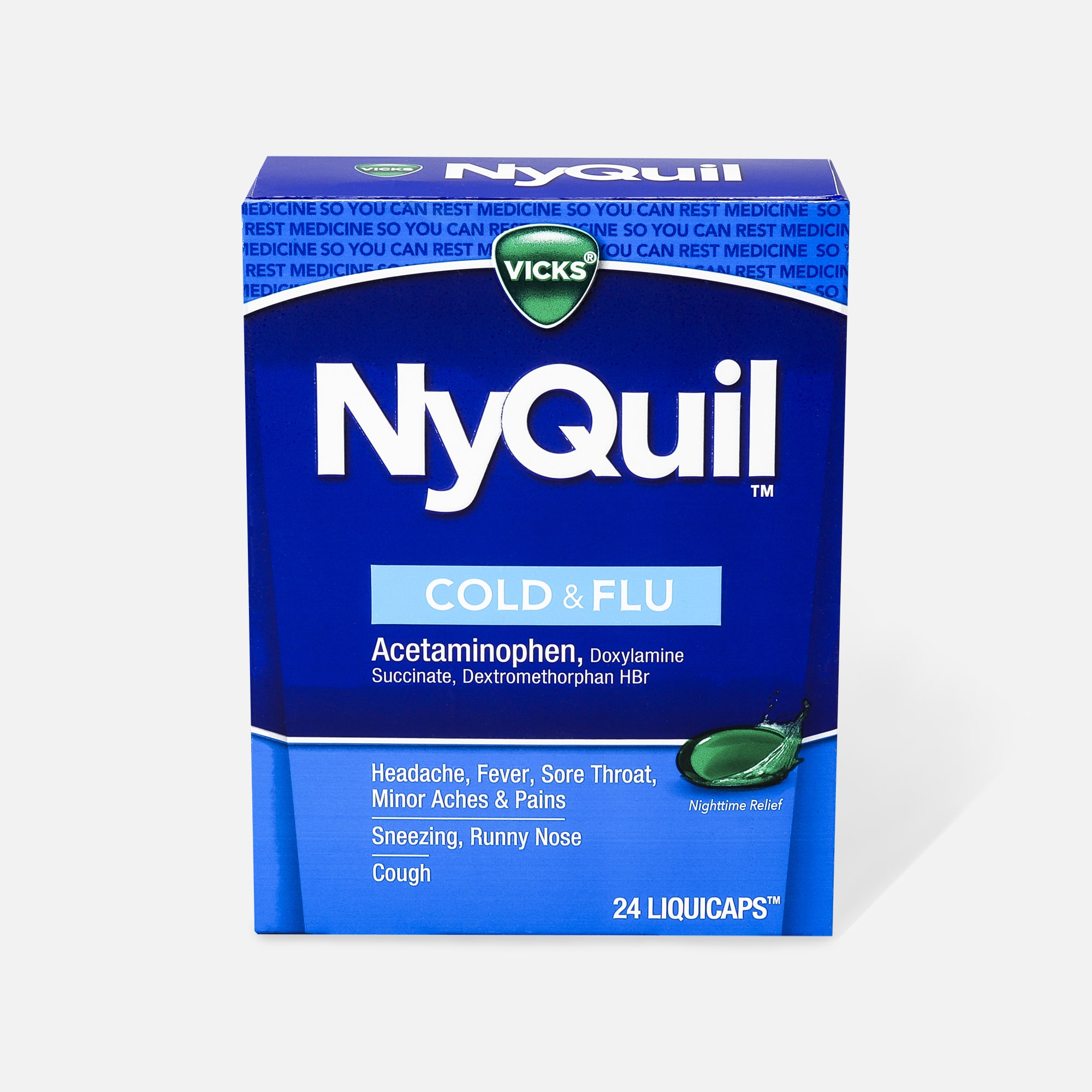 Vicks NyQuil Cold and Flu Liquicaps, 24 ct., , large