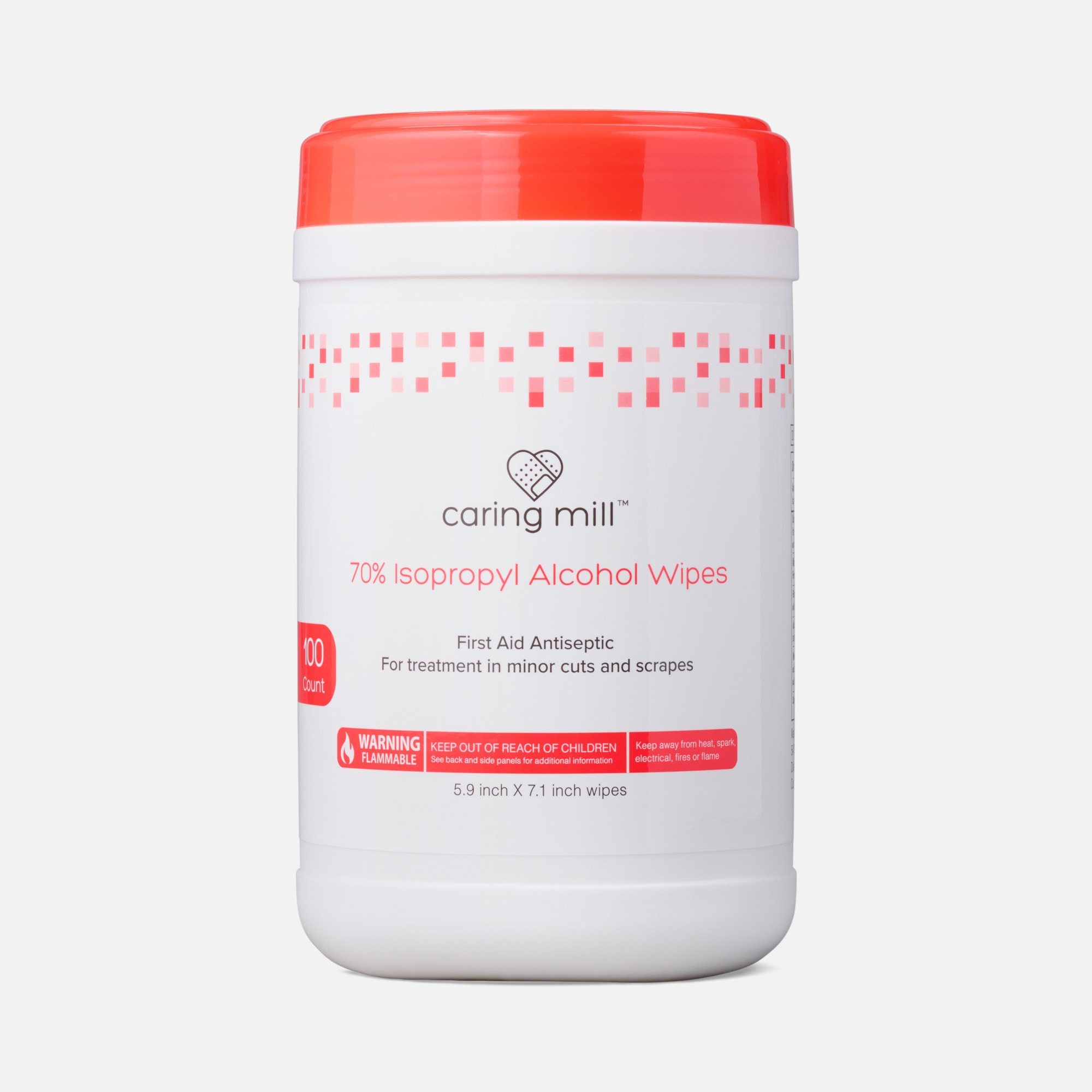Caring Mill™ Alcohol Wipes Canister, 100 ct., , large